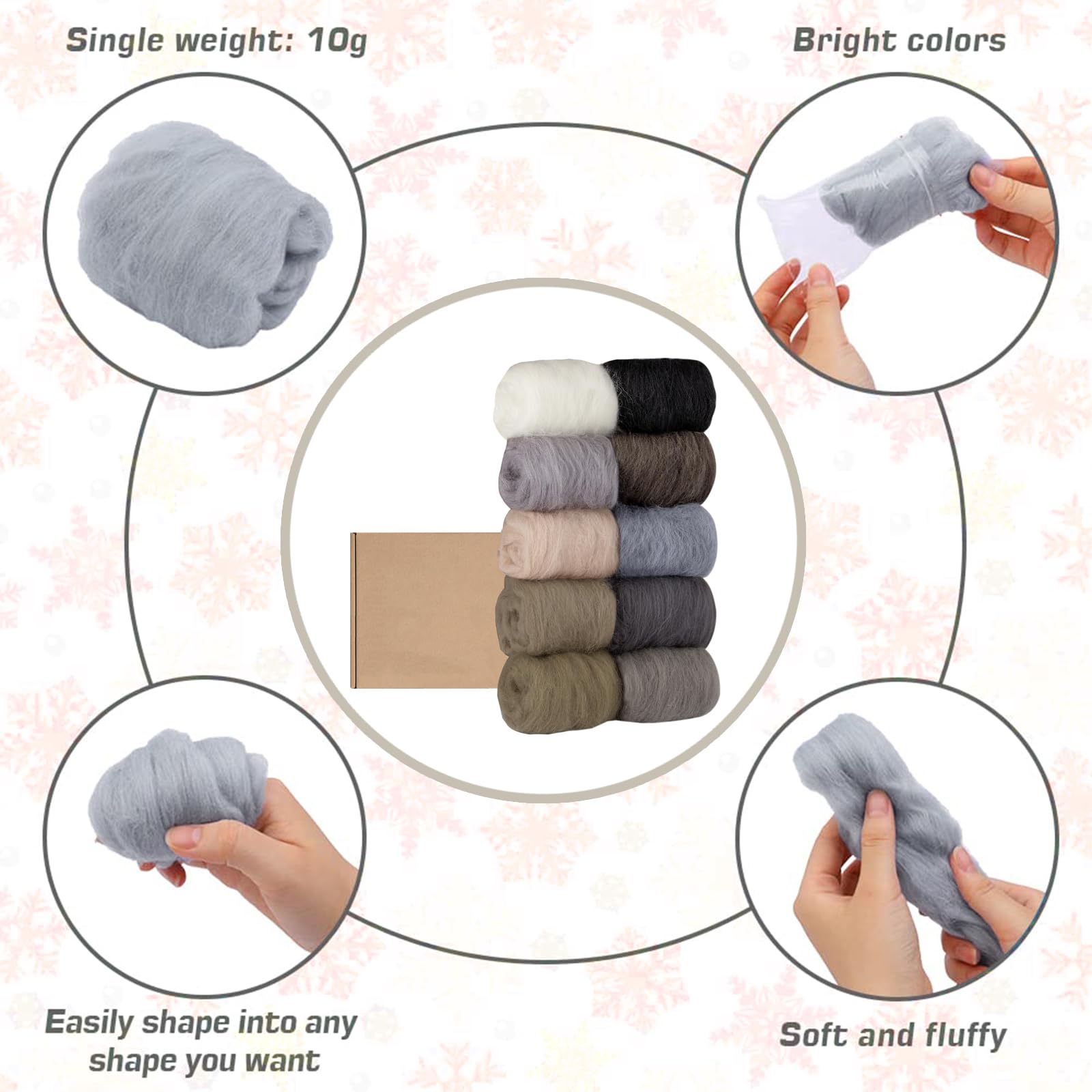 LIMITADA Laine Cardée Kit Laine Feutrée Kit 20 Couleurs Laine Cardée À Feutrer Avec Aiguille Laine Cardée Pour Feutrage Laine Feutree Débutant Laine De Mouton Cardée Pour Débutant Bricolage Artisanat