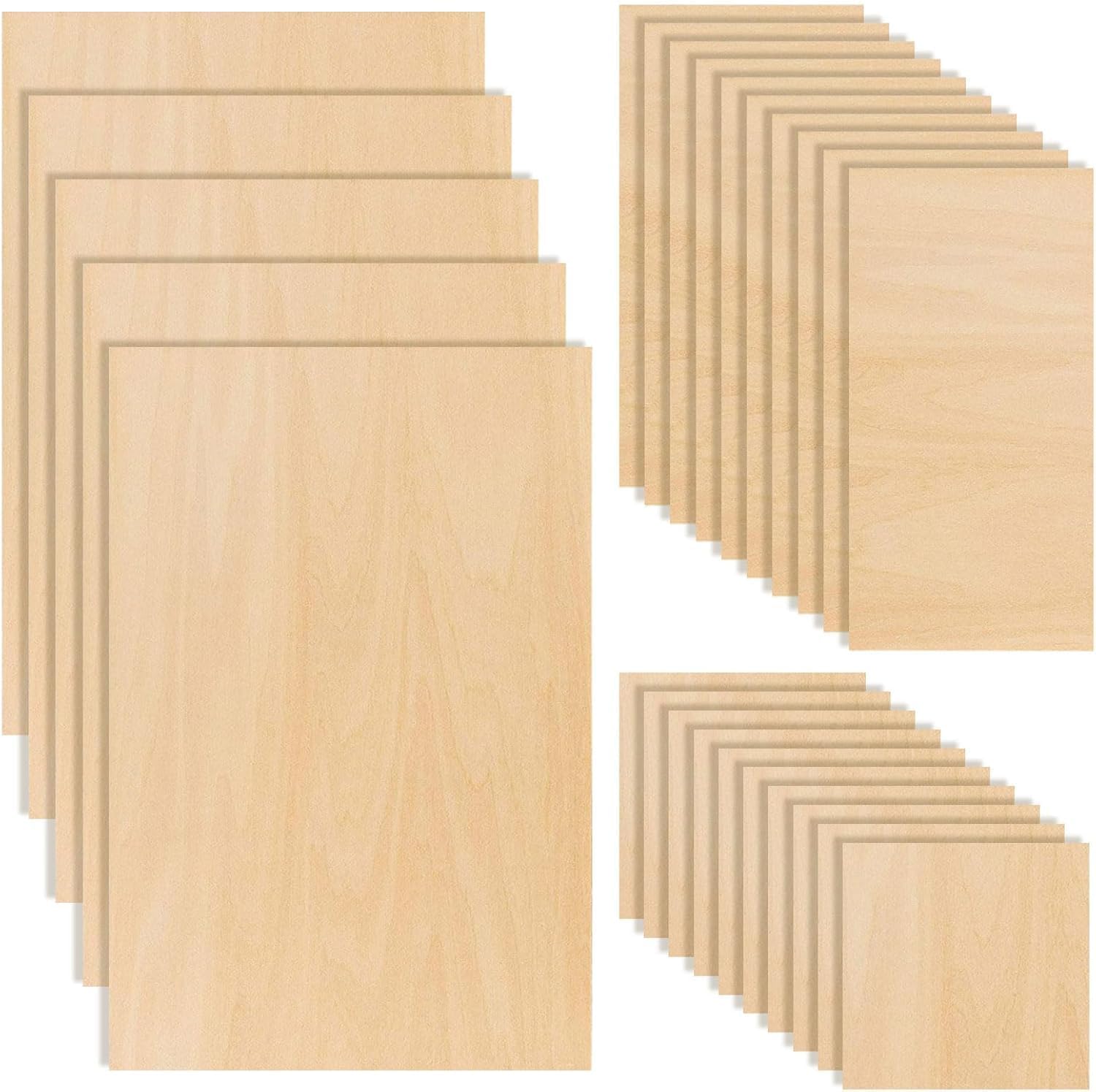 25 Pcs Pine MDF Sheets Assorted Sizes | 2.7 mm Thick Unfinished Wooden Rectangle Boards for DIY Crafts, Painting, Laser Cutting, Wood Burning, Pyrography, Engraving, Coasters & Home Decor (10x10 cm, 20x10 cm, 30x21 cm)-image-41