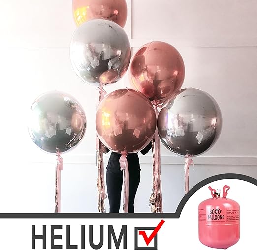 Product image for PartyWoo Red and Silver Foil Balloons, 6 pcs each - 4