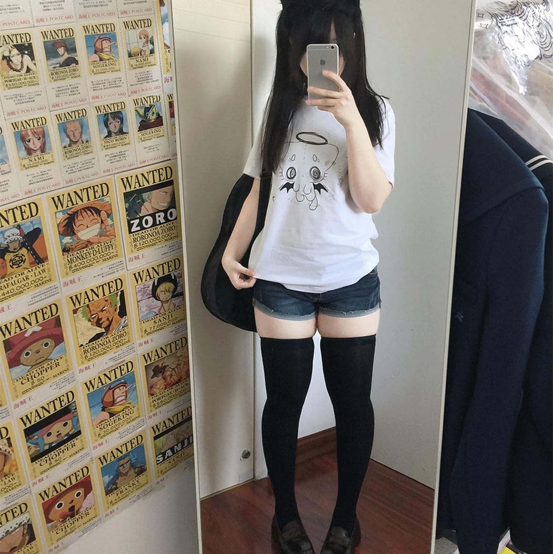 Kawaii Gothic Clothes Casual Style Crewneck Loose Short Sleeve Cute Graphic Cartoon Dizzy Cat Print T-Shirt - Image 5