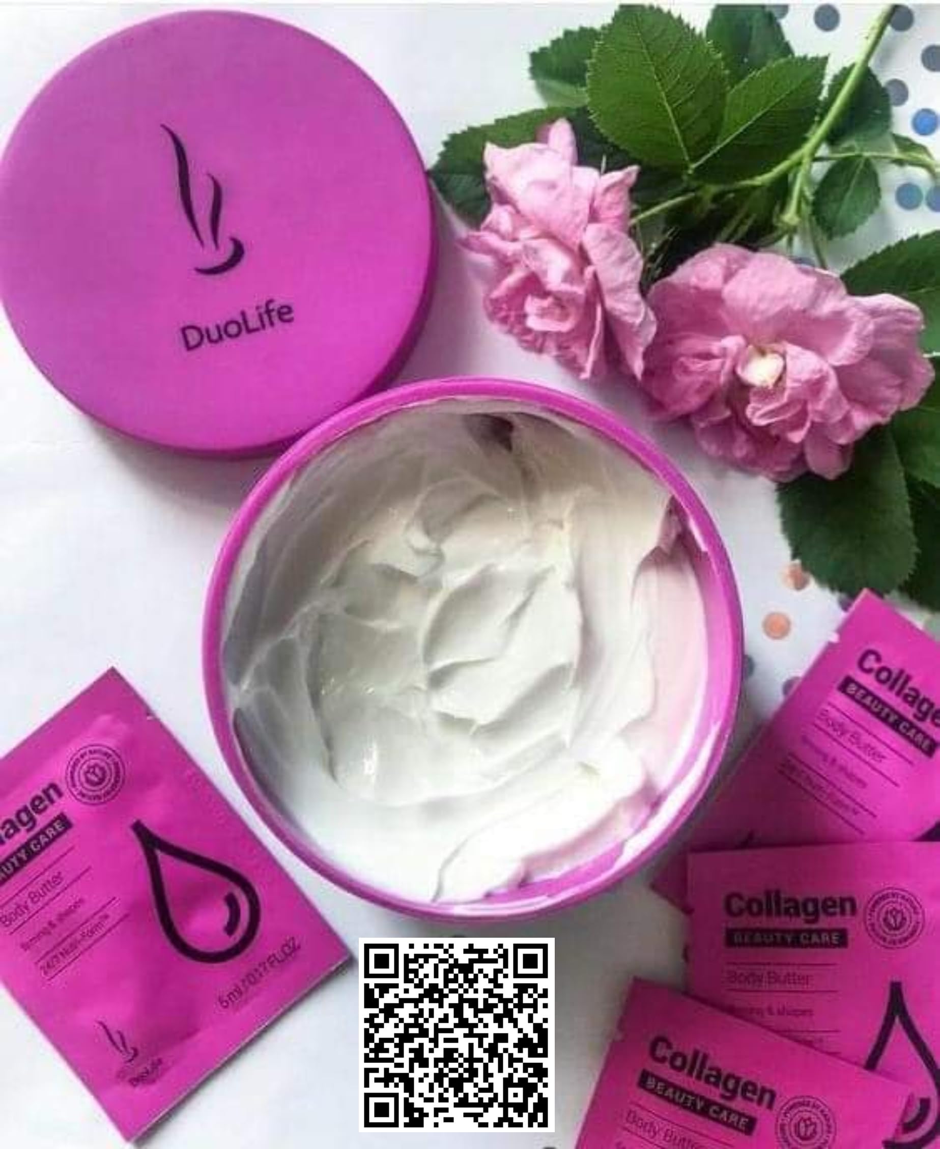 Kolagen Body Butter 200 ml Duolife, ujędrniające masło do ciała - Poprawia nawilżenie i elastyczność skóry - 5 kwasu hialuronowego i 8 ekstraktów roślinnych
