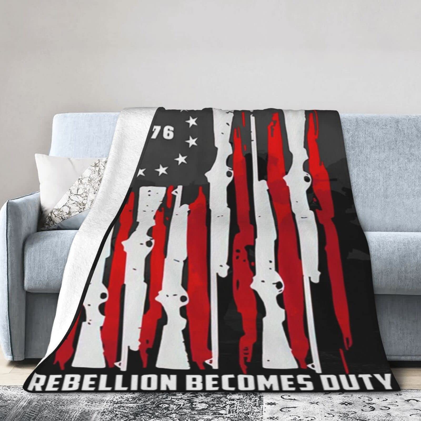Lsjuee Christmas Flannel Fleece Blanket 80"X60" When Tyranny Becomes Law Rebellion Becomes Duty Sofa Throw Blanket Funny Ultra-Soft Travel Winter Blankets for Boys Keep Warm