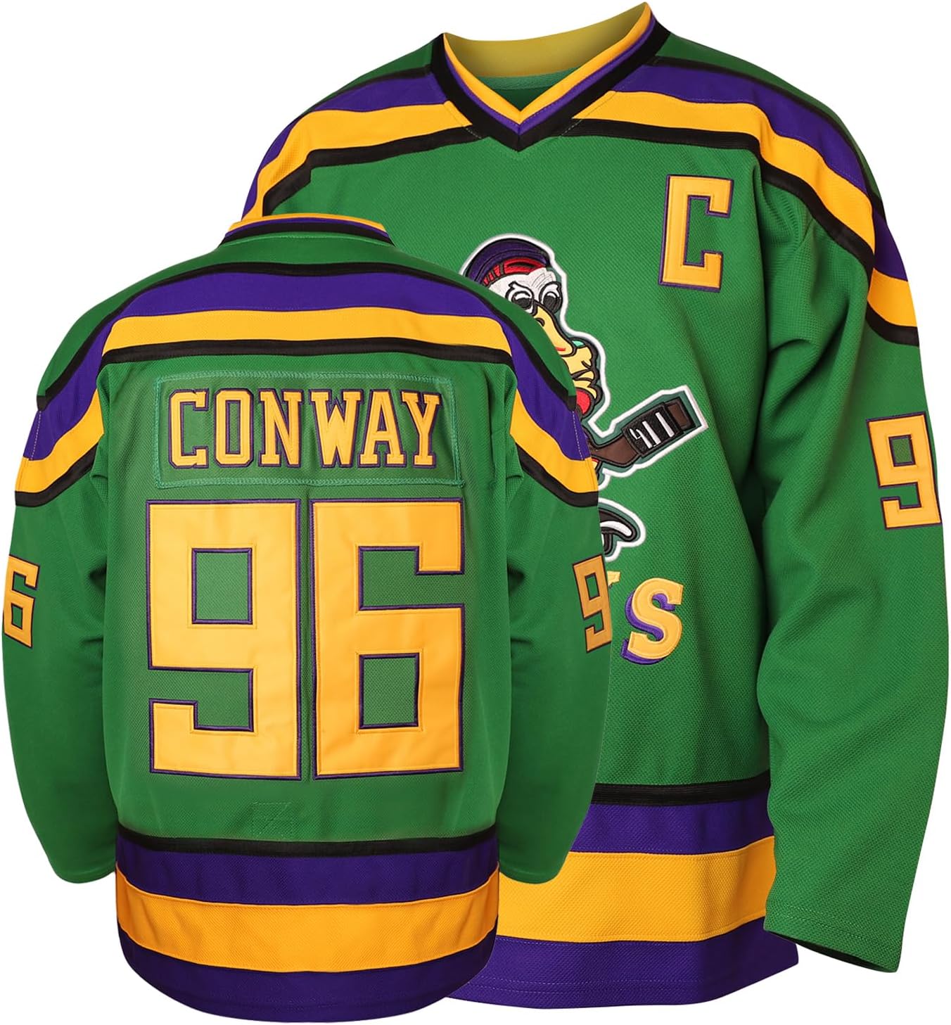 Phoneutrix Charlie Conway #96 Mighty Ducks Movie Hockey Jersey White Green