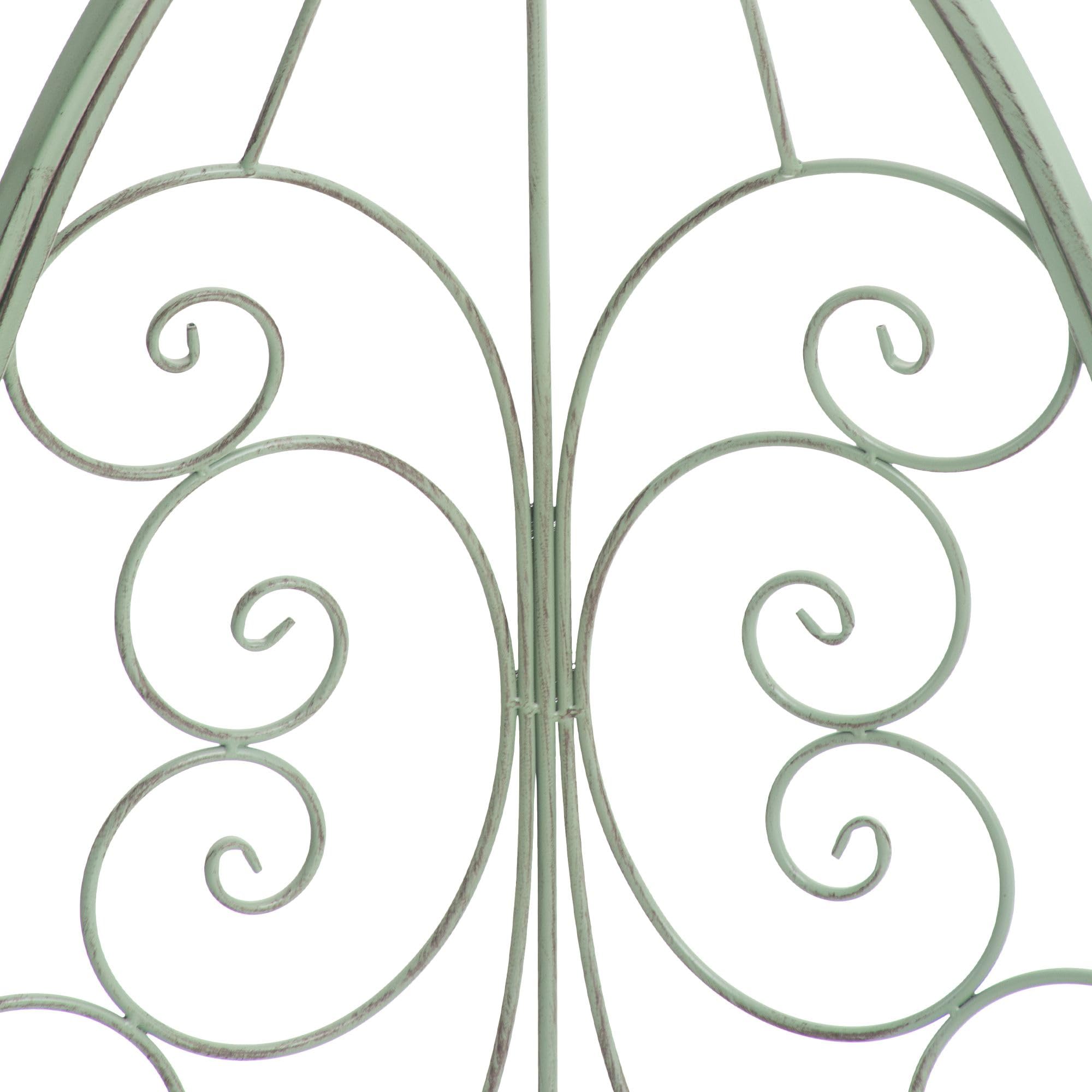 Pergola Semiluna Ferro CLP Gazebo Padiglione Giardino con Panca Antico Verde 200 kg