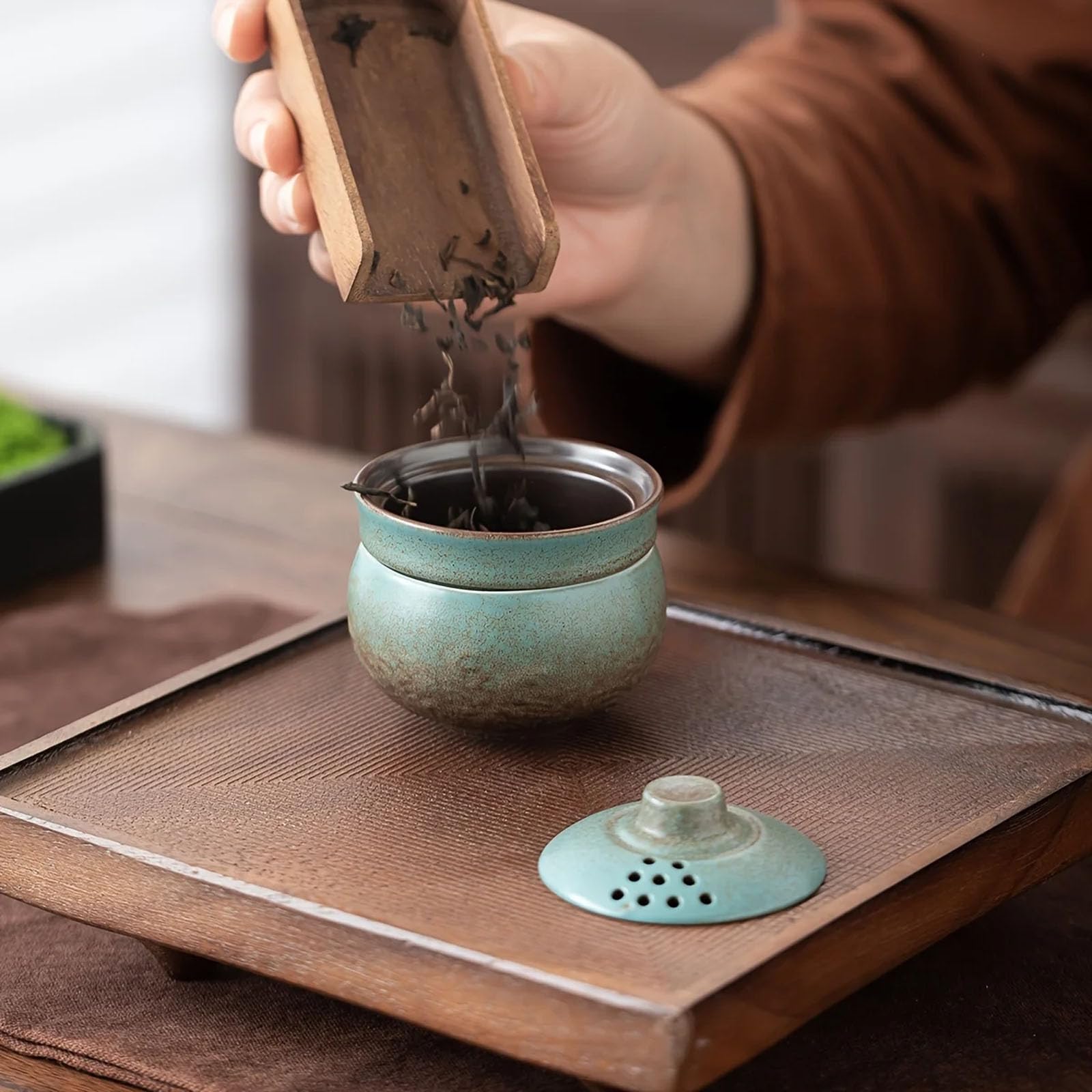 Portable Brewing Set Ceramic Teapot and Tea Cup Backpacking Climbing Travel Miniature Camping Ceramic Teapot and Cup Sports, Fitness 