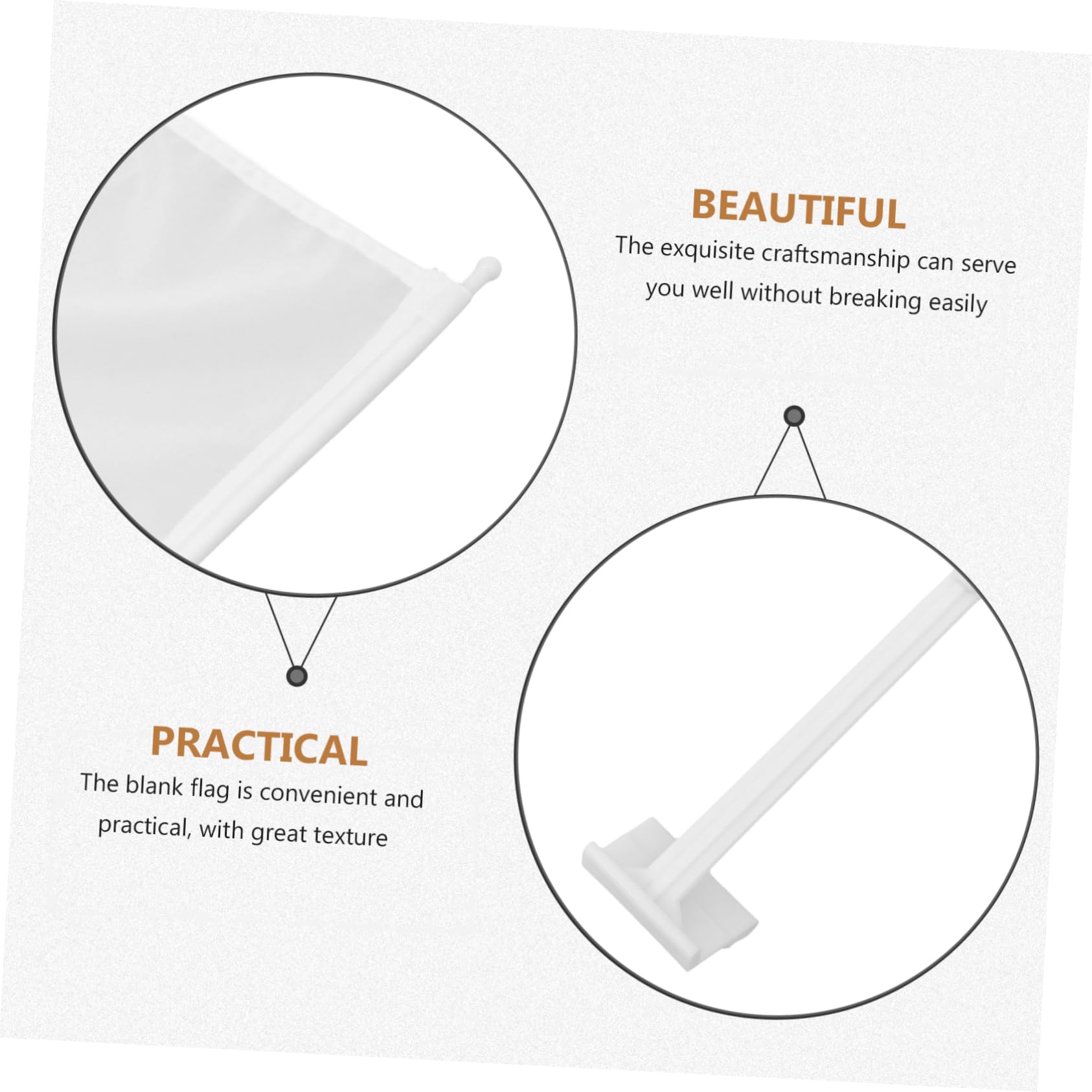 GLEAVI DIY Blank Flag Plug-car 4pcs Signal Flags Referee Hand Easy to Remove and Replace