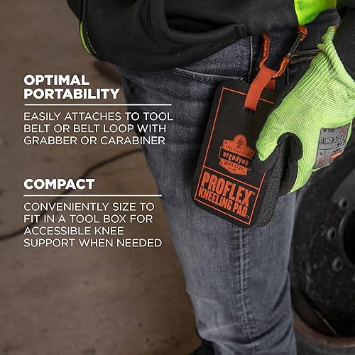 Miniatura 3 de Ergodyne - 18565 ProFlex 365 Mini Almohadilla para Arrodillarse con Mosquetón, 4" x 6" x 1", Negro
