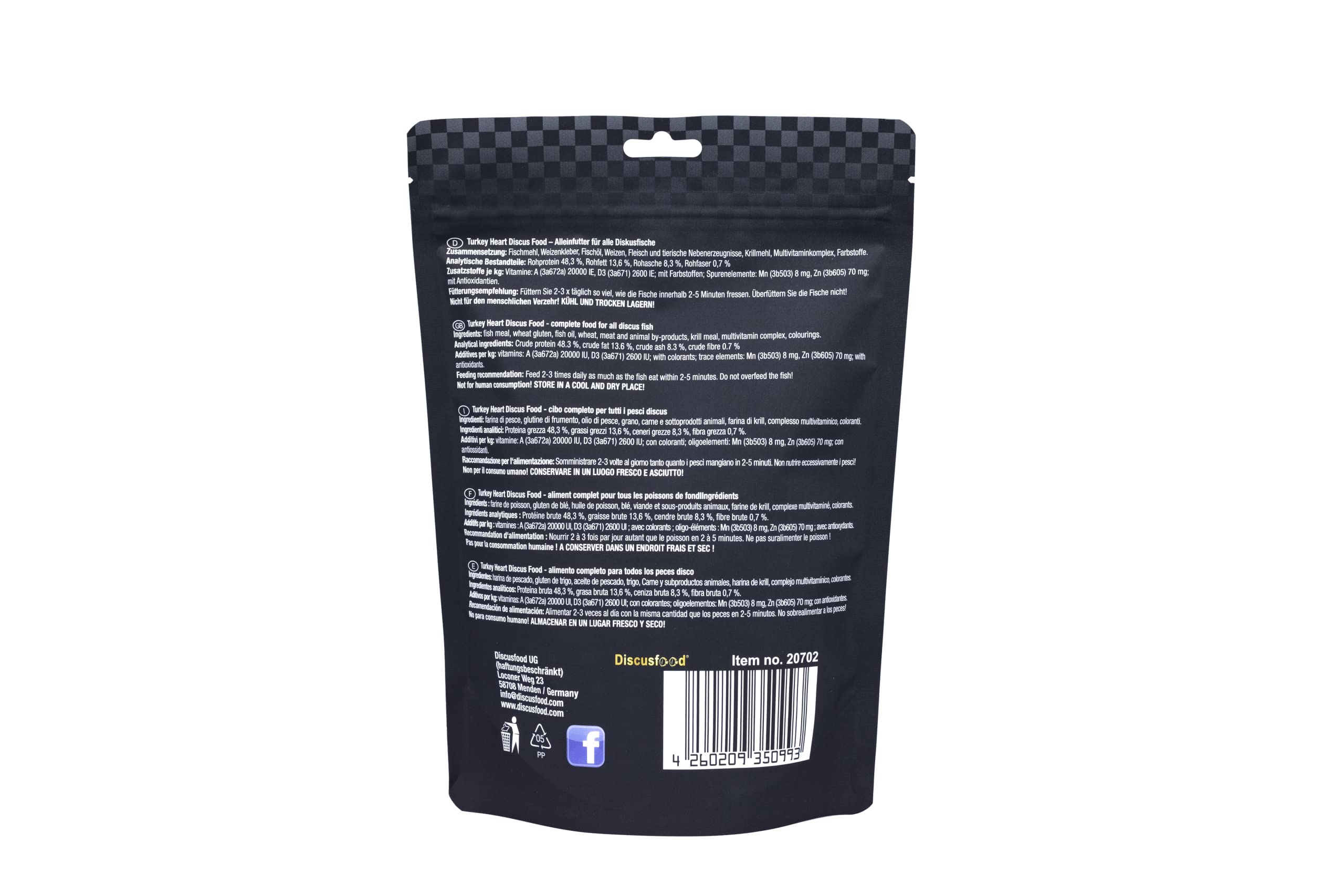 DISCUSFOOD Turkey Heart Granulate Soft - 230 g