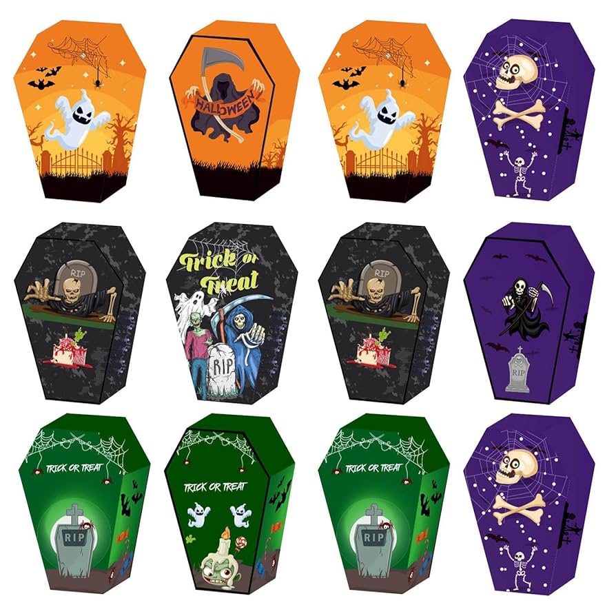 ハロウィンキャンディボックスドラキュラの棺ステンドグラス