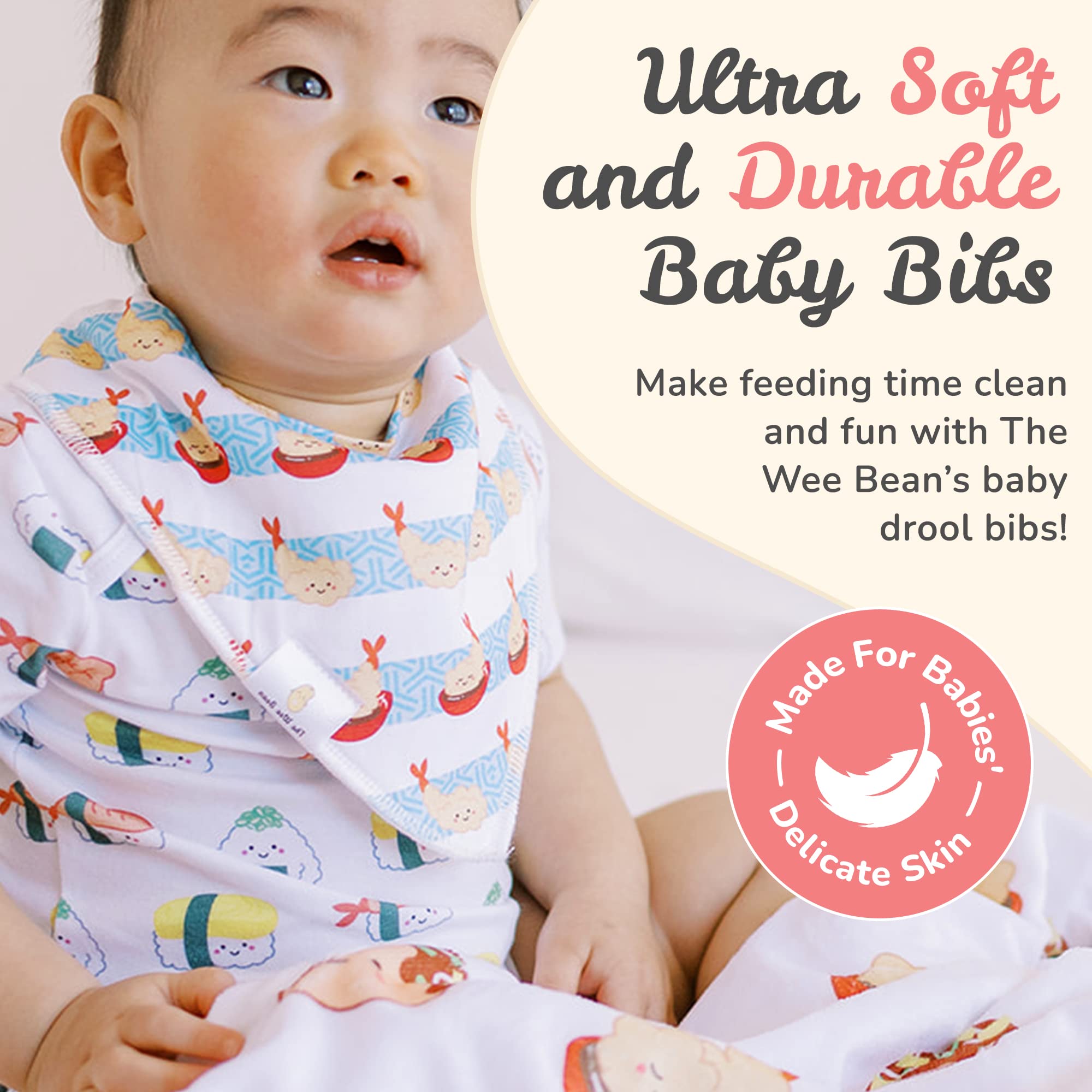 Organic Cotton Bandana Bibs 2pcs Set Baby Bandana Drool Bibs