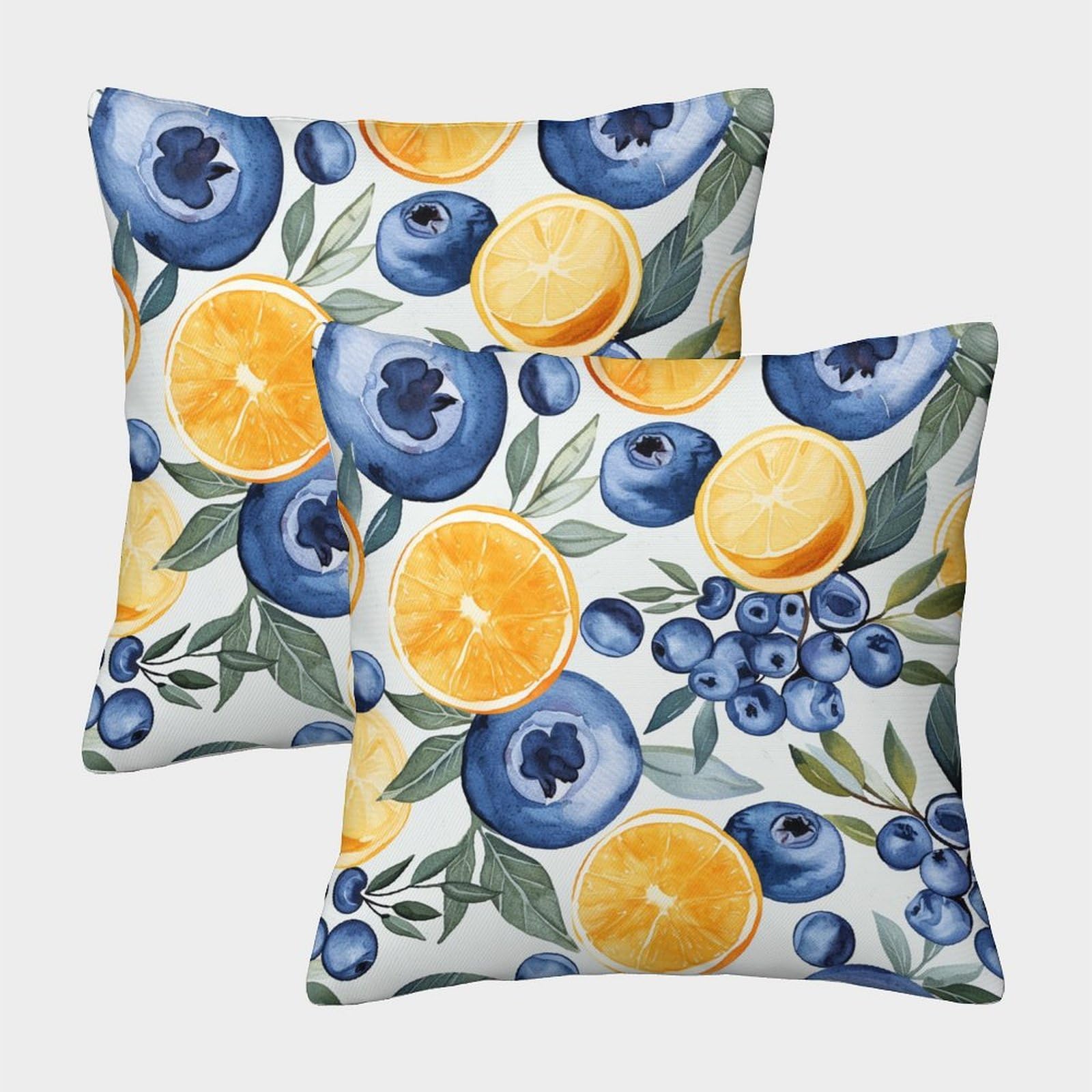 Gparsddio Style-4 Lemon With Invisible Zipper 2Pc Set Washable Cushion Cover Decorative Throw Pillow For Outdoor Garden 40X40cm