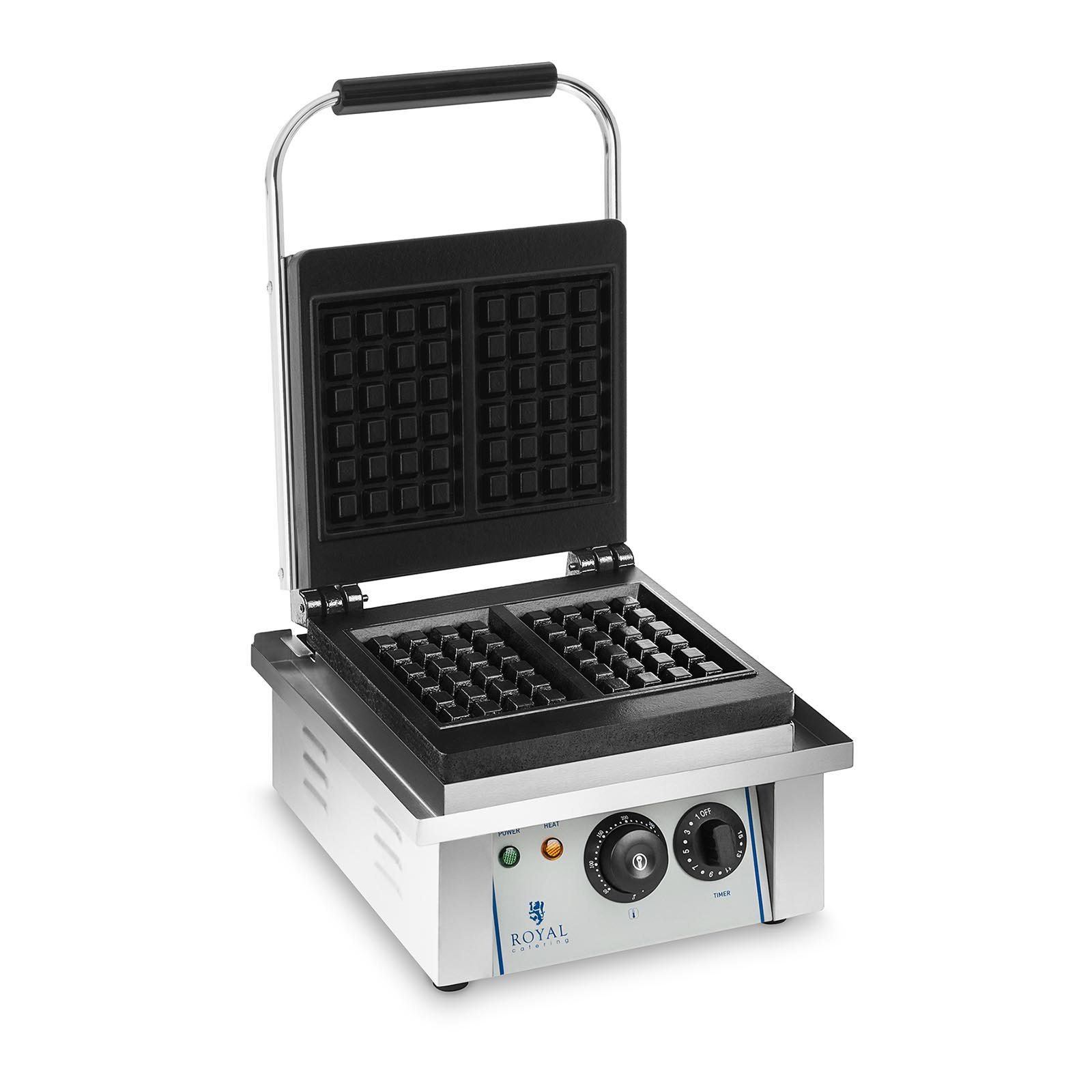 Royal Catering Gofrera Eléctrica RCWM-2000-E (Tiempo de calentamiento reducido, Regulación de la temperatura de 50 a 300 °C, 2.000 W)