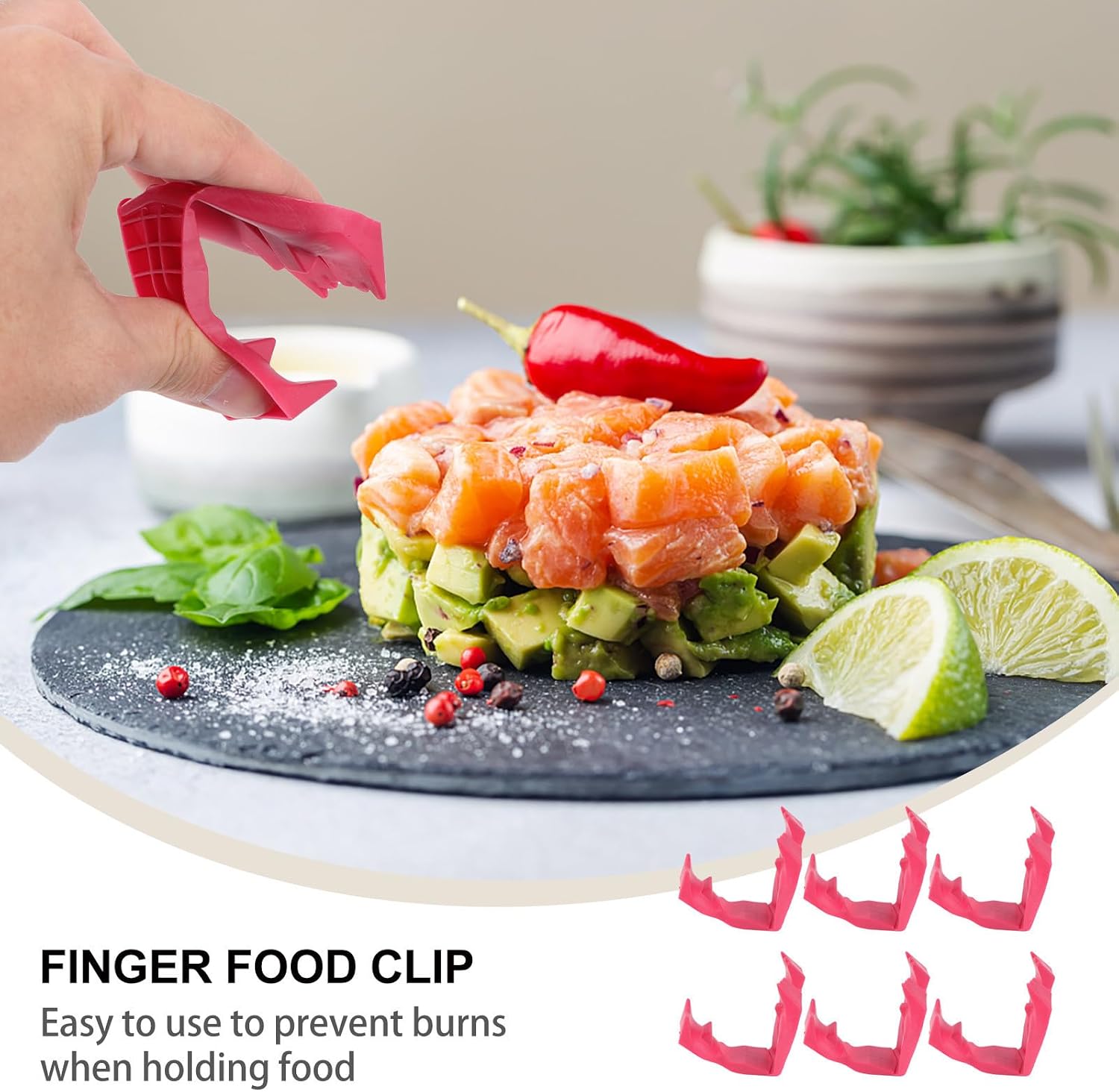 6pcs Plastic Finger Tongs Mini Food Tong Clips for Kitchen image 3