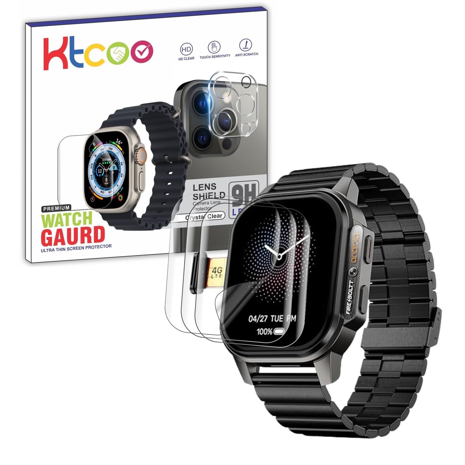 KTCOO |Pack 3|For Fire-Boltt Snapp Smart Watch Screen Guard Scratch Guard Full Screen Protector Compatible for Fire-Boltt Snapp 2.13" - Flexible TPU - HD Clear (B0DG8VT93T) Amazon Price History, Amazon Price Tracker
