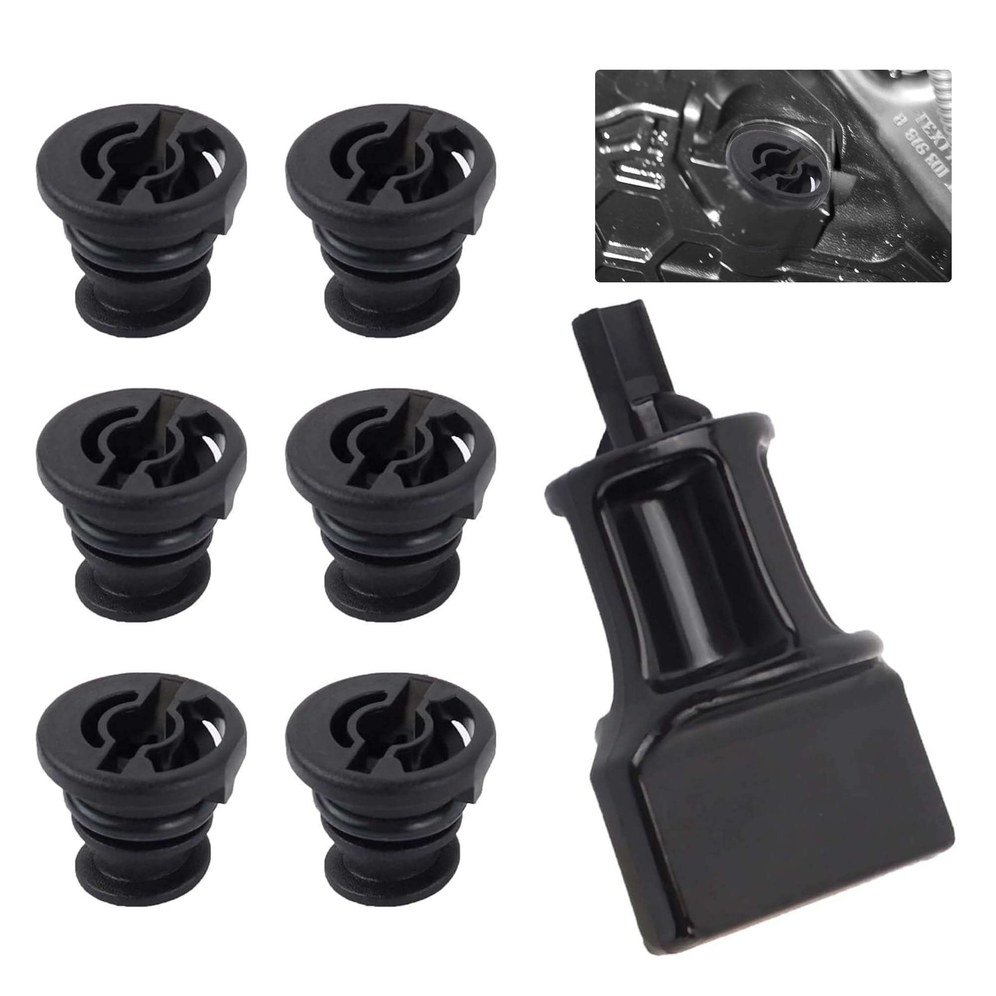 SSNNUU 6PCS Car Engine Oil Drain Plug with Oil Drain Plug Removal Tool Replacement OEM#06L103801,Compatible with Volkswagen Audi,Perfect Replacement for Oil Drain Plug Car Accessories