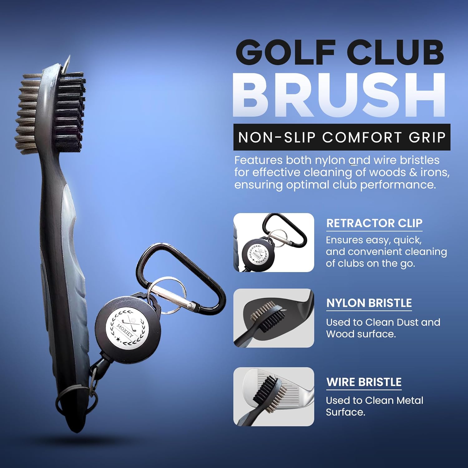 Magnetic Golf Towel | Brush & Groove Cleaner w/Retractable Carabiner | Camo Design Microfiber Towel | Strong Magnet for Firm Hold to Cart & Clubs | Accessories for Men & Women - Image 5