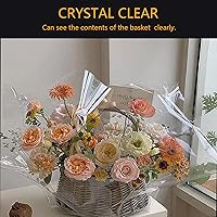 Vista 3 de CATCYLUIS Rollo de celofán transparente de 31.5 pulgadas, papel de regalo transparente de 3 mil para envolver cestas de regalo, rollo de celofán