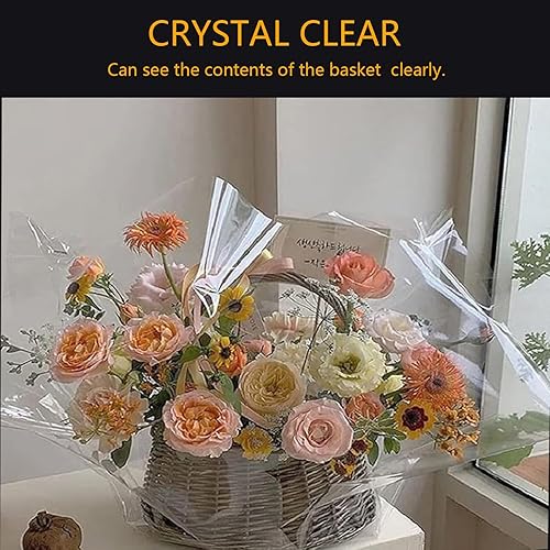 Miniatura 3 de CATCYLUIS Rollo de celofán transparente  100 pies de largo x 16 pulgadas de ancho  Rollo de 3 mil de grosor  Rollo de celofán para regalos, cestas,