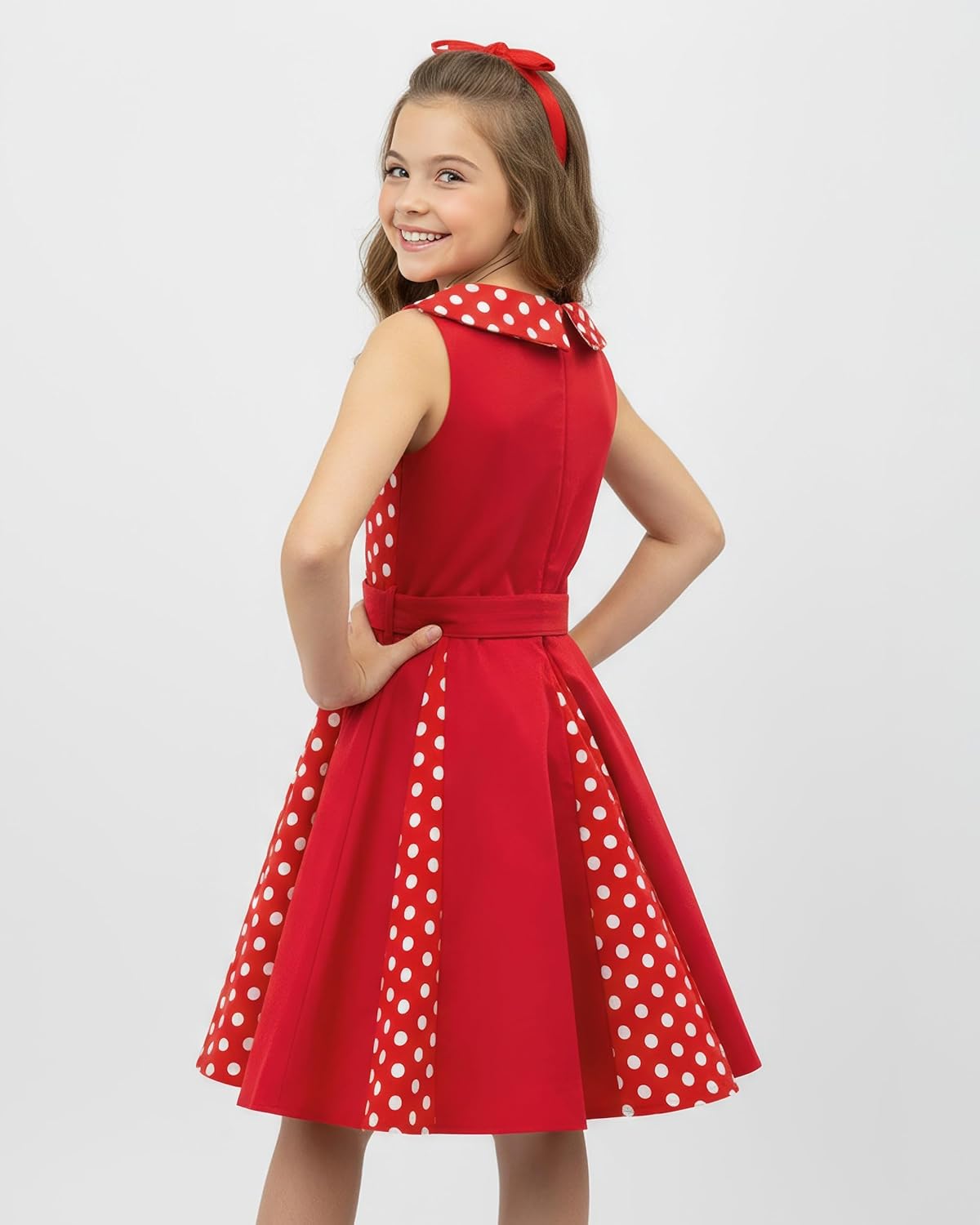 BlackButterfly Kids 'Alexia' Vintage Polka Dot 50's Girls Dress - Image 5