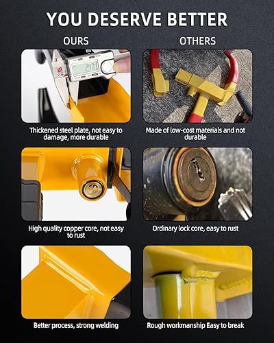 Miniatura 6 de KNFRXO Neumáticos antirrobo para remolque de seguridad de alta resistencia para automóvil, SUV, barco, motocicleta, carrito de golf, gran disuasión,