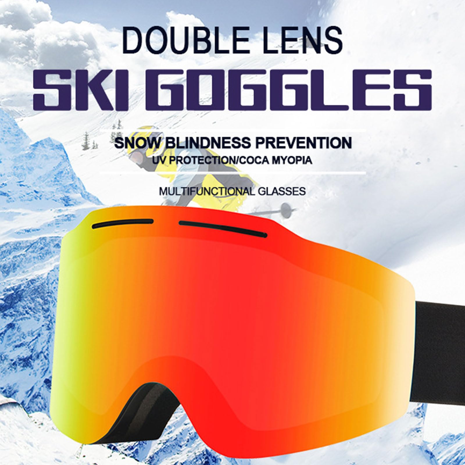 Lunettes lunettes de Snowboard Double couches de Snowboard neige antibuée de Ski pour le Sport de plein air Double couches Ski