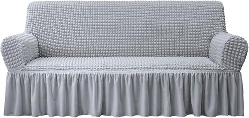 Miniatura 22 de NICEEC - Funda de sofá biplaza, 1 pieza, fácil de ajustar, universal, alta elasticidad, duradera, protector de muebles con faldón, estilo campestre