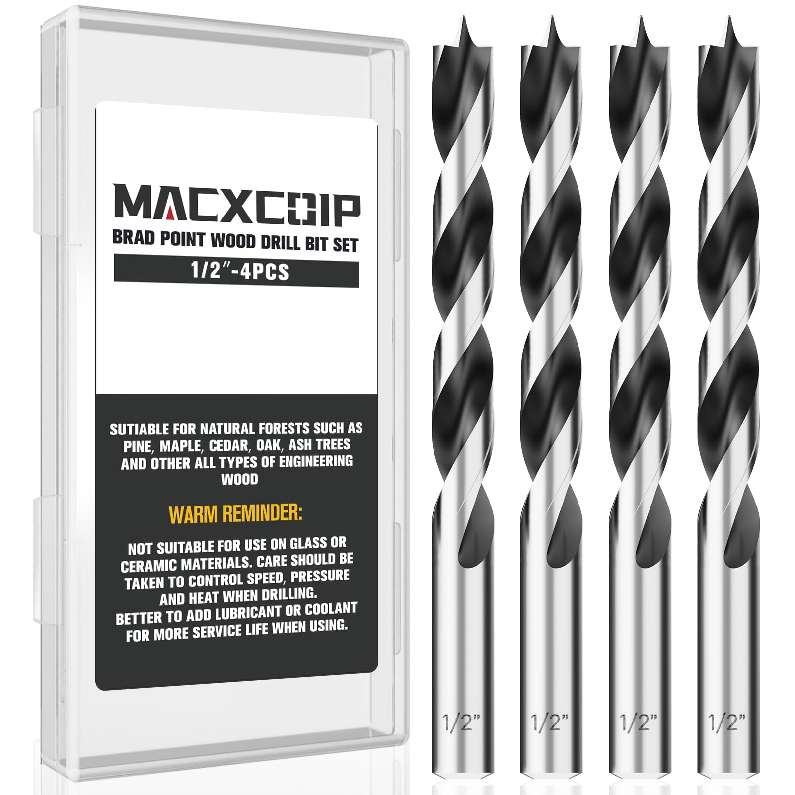 16pc Brad Point Drill Bits - Extra Long Wood Drill Set -10