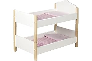 Roba Scarlett Crown & White Doll Bunk Bed Set with Blankets & Pillow