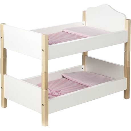 Roba Scarlett Crown & White Doll Bunk Bed Set with Blankets & Pillow
