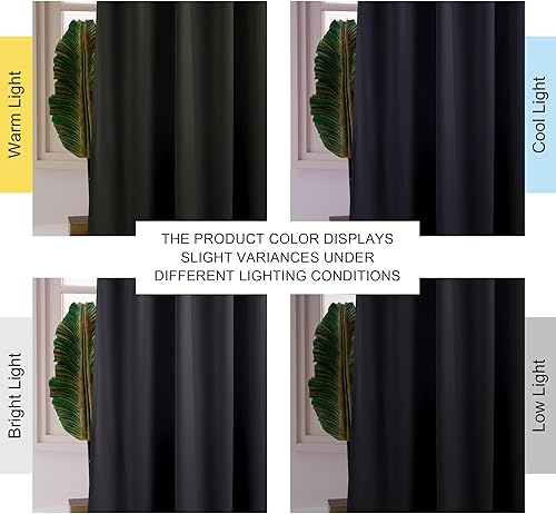 Miniatura 7 de NICETOWN Cortinas opacas de terciopelo negro de 144 pulgadas de largo para telón de fondo, cortinas de techo a suelo para película, cortinas de