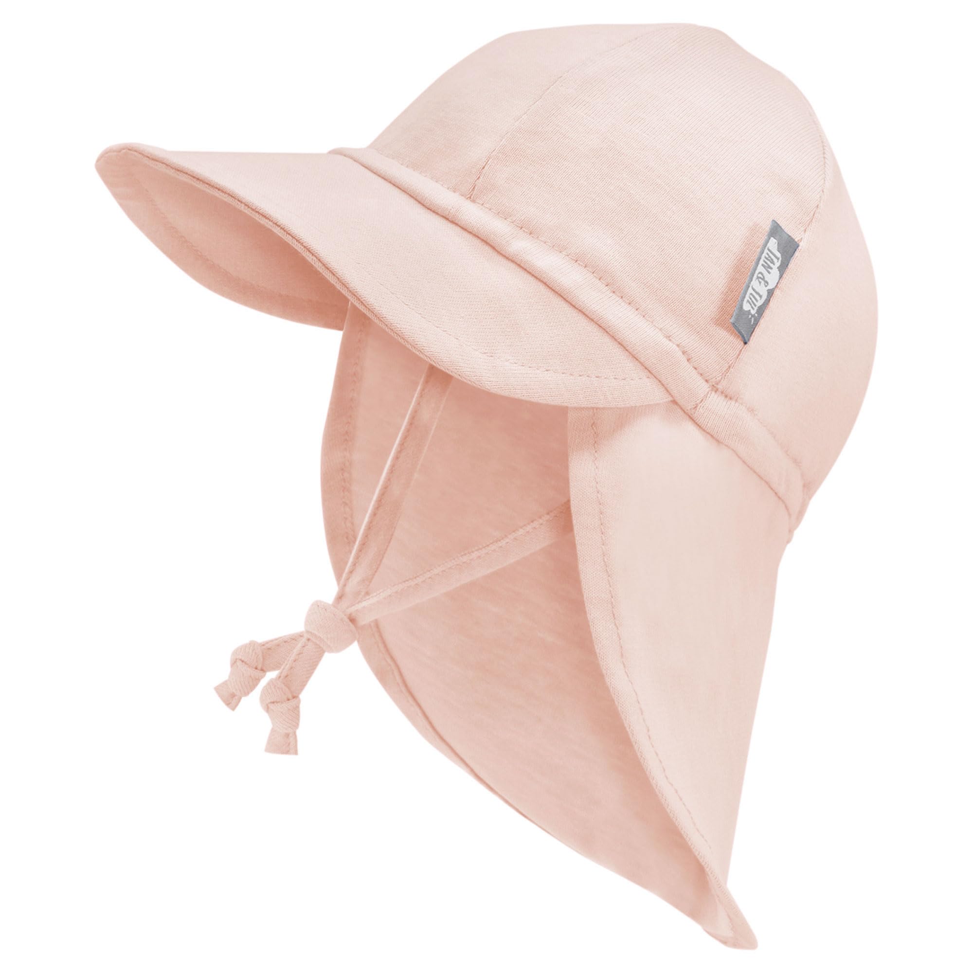 JAN & JUL Infant Sun-hat for Summer with Strings and Neck Flap (Light Pink, Size S: 3-6m)