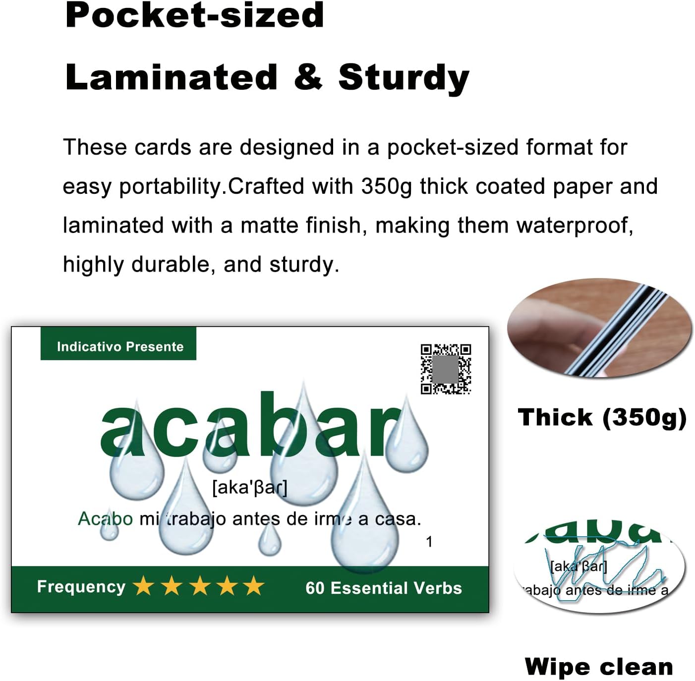 500+ Spanish Verbs Learning Flash Cards Flashcards for Beginners & Adult & Children 12+ (60 Essential Spanish Verbs + 60 Test Cards + 440 Basic) Tense Conjugation