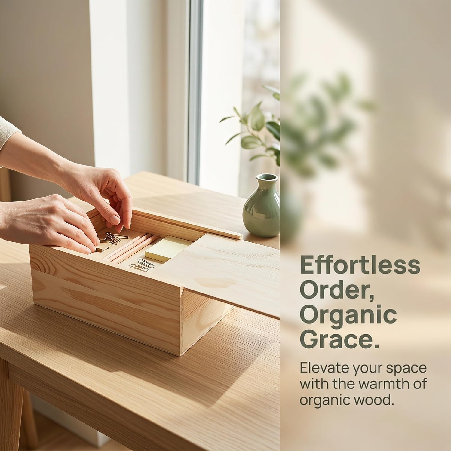 ARTIBETTER 2pcs Wood Slide Top Treasure Box: Blank Wood Box Case, 8x6x3 image 3