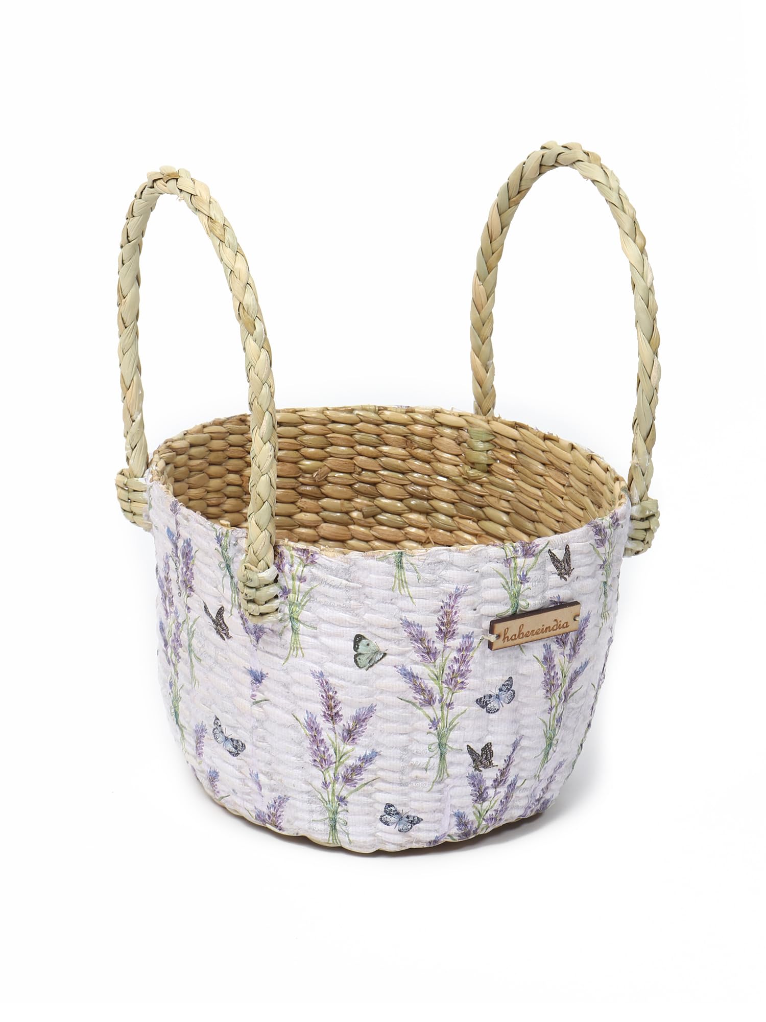 Habere India-All the Cultures Fabricating India Handmade Gift Hamper Baskets | Cane Storage Basket | Round Hamper Basket (Design 03), Brown 2