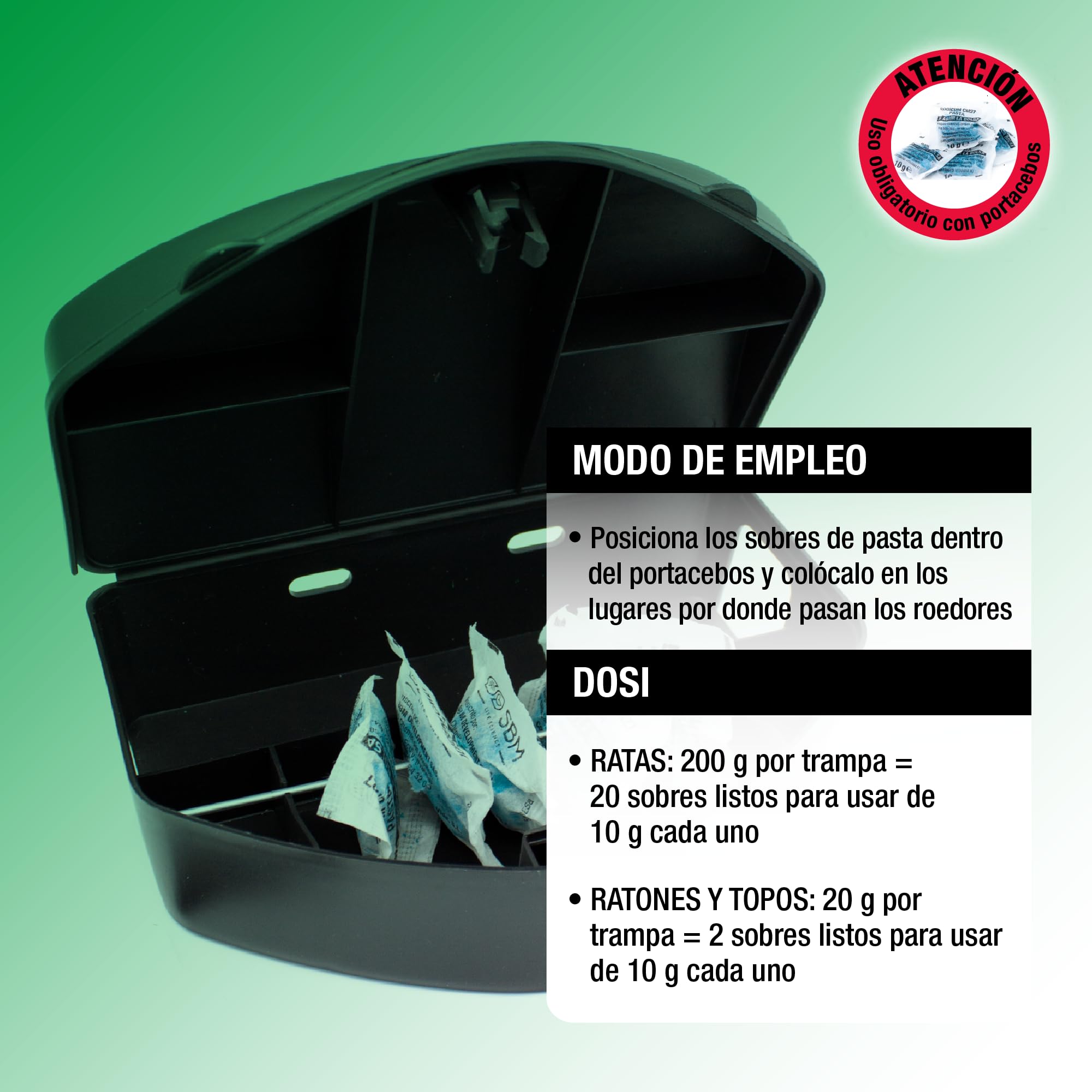 Protect Home, Atrayente de ratas y topillos en formato pasta. Indicado para interiores y exteriores. Único registrado en España para el control de topillos.