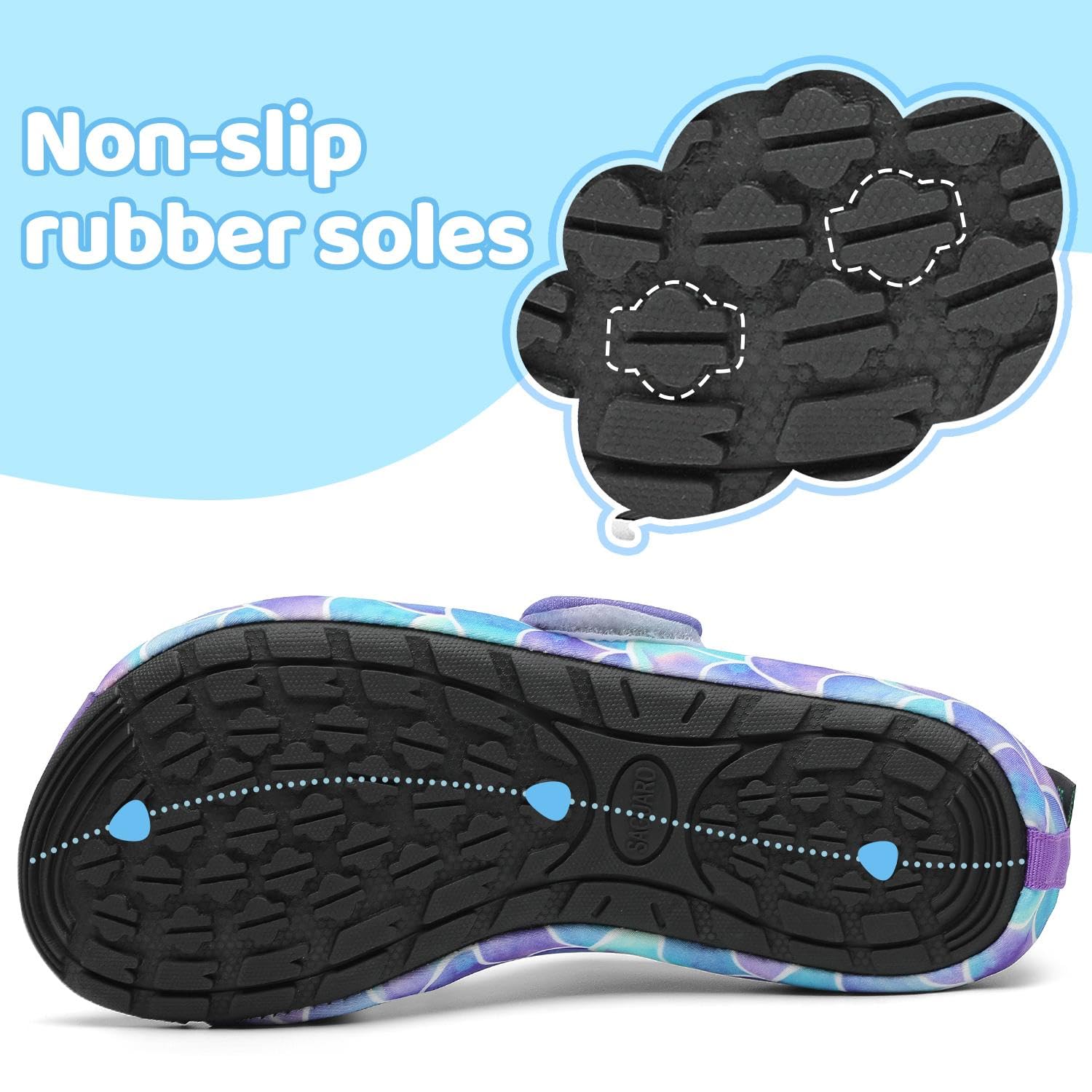 SAGUARO Escarpines Niño Niña Ligero Zapatos de Agua Flexible Transpirable Secado Rápido Calcetines para Piscina-Touch X