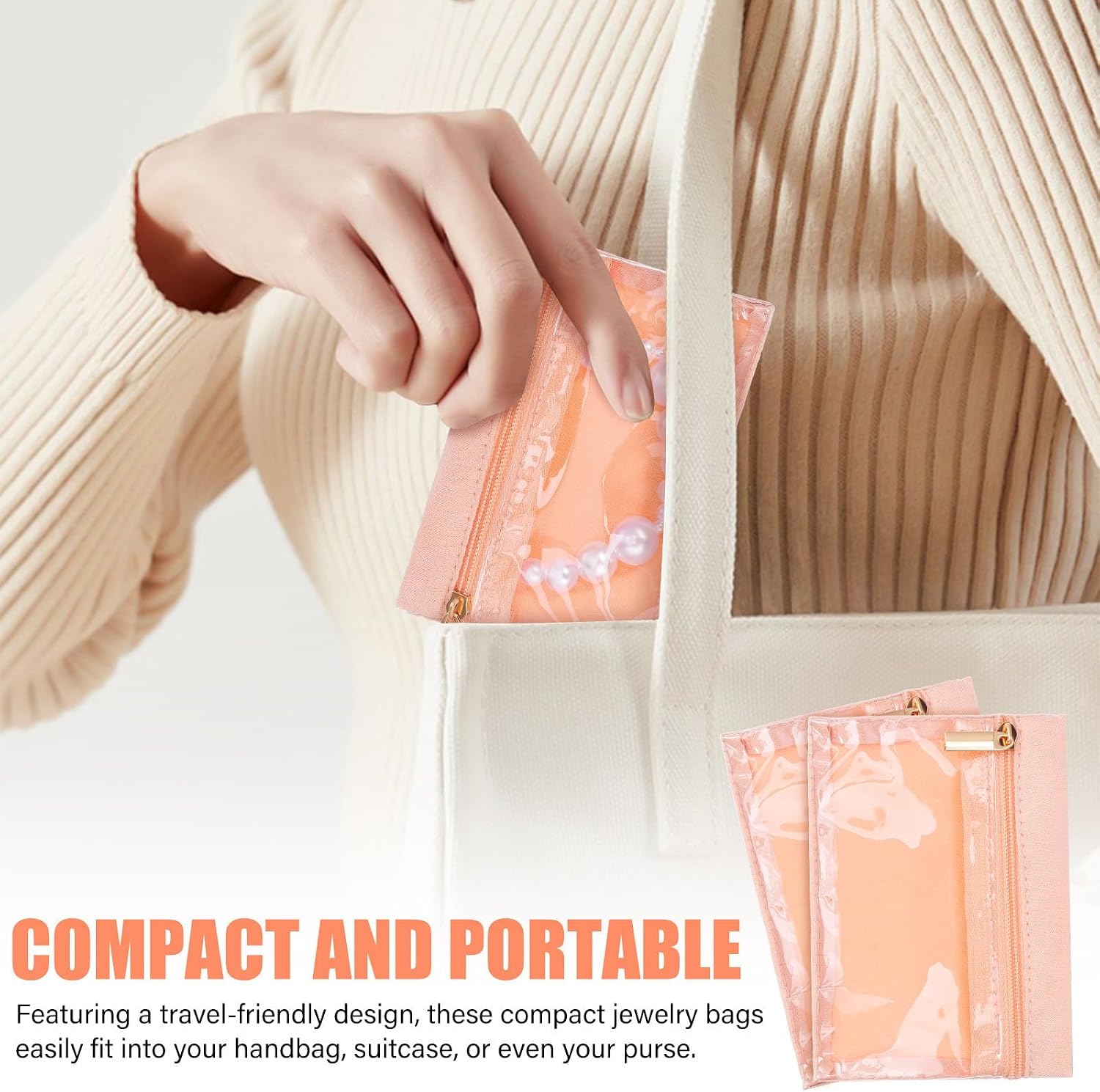 Travel Jewelry Pouches, Polyester 6pcs Zippered Organizer image 3