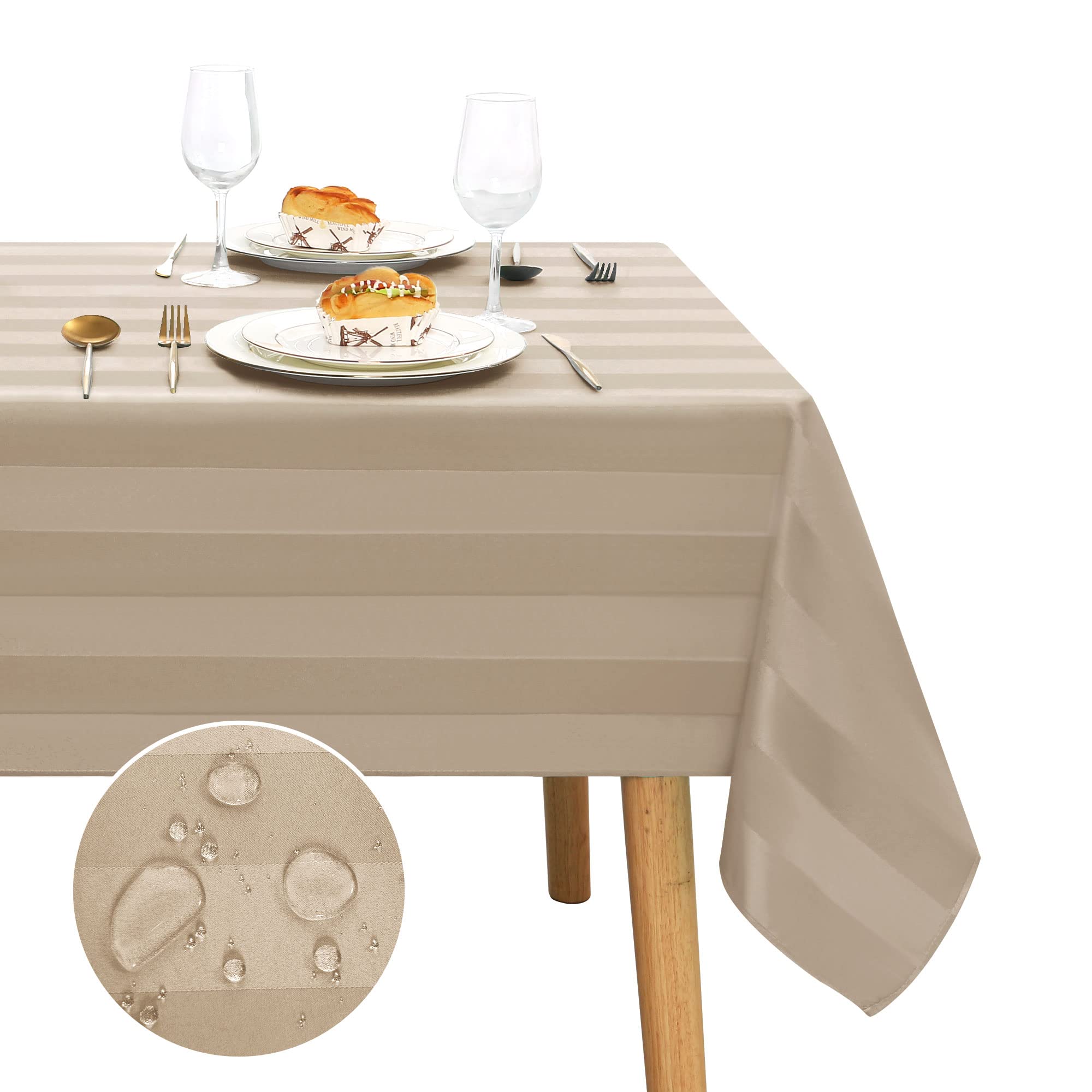 Nappe exterieur impermeable de table rectangulaire jardin 130x260