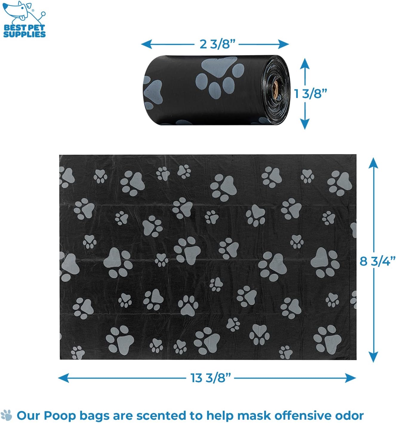 Best Pet Supplies Dog Poop Bags for Waste Refuse Cleanup, Doggy Roll Replacements for Outdoor Puppy Walking and Travel, Leak Proof and Tear Resistant, Thick Plastic - Pink Heart, 150 Bags (PH-150B) : Pet Supplies