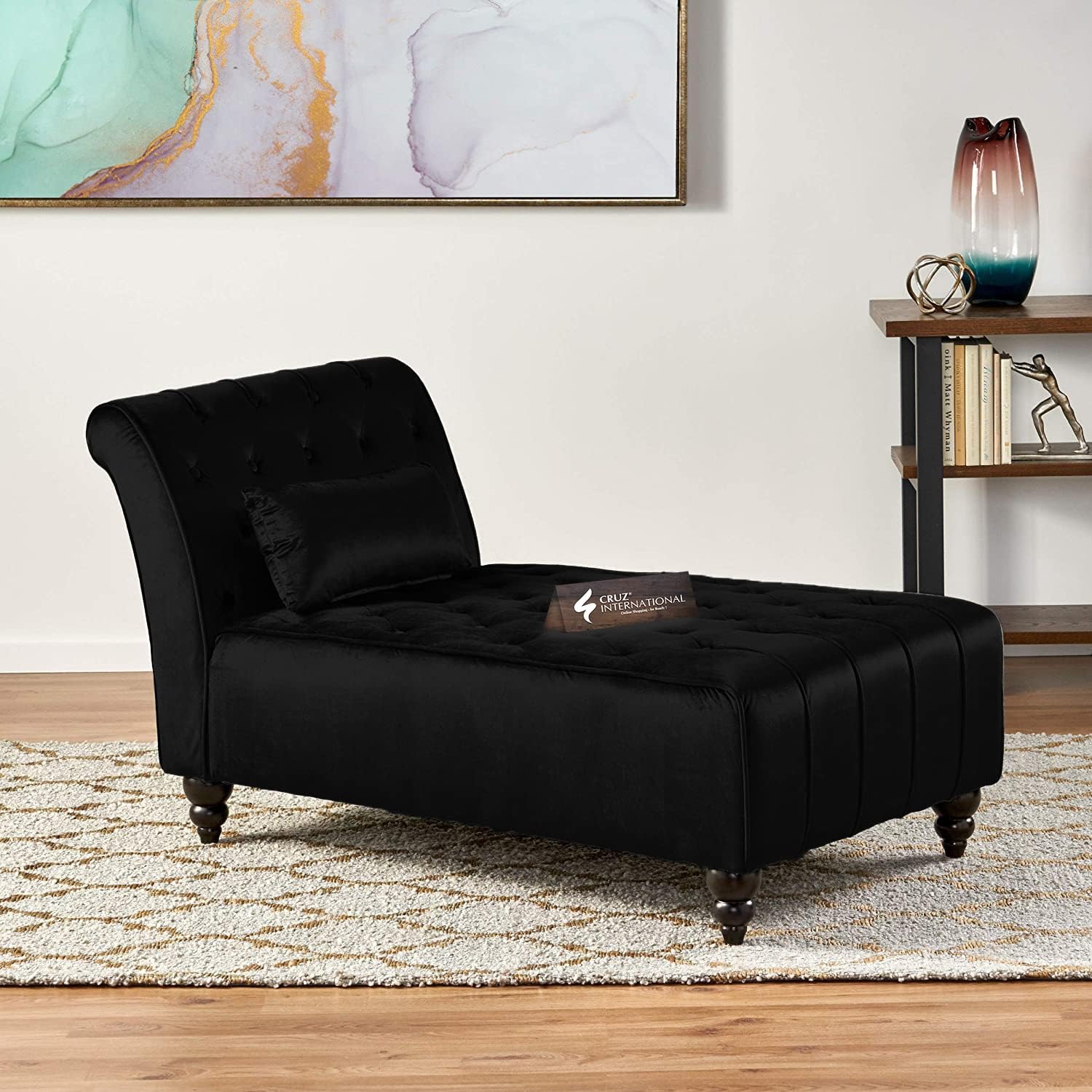 CRUZ INTERNATIONAL - online shopping-be ready ! Modern Settee/Lounger (Black)