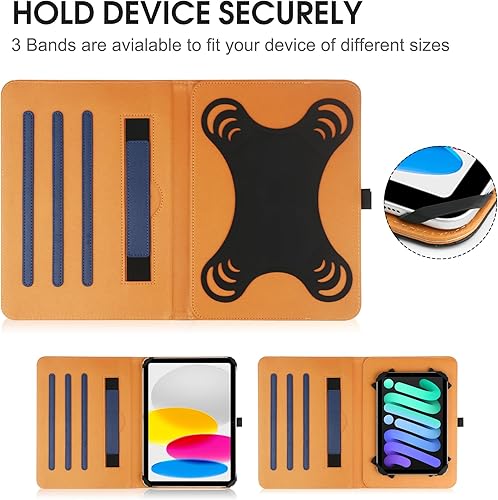 Miniatura 6 de Funda universal para tablet de 9, 10.1 y 10.5 pulgadas, funda universal para tableta con correa de mano flexible y bolsillo para tableta con