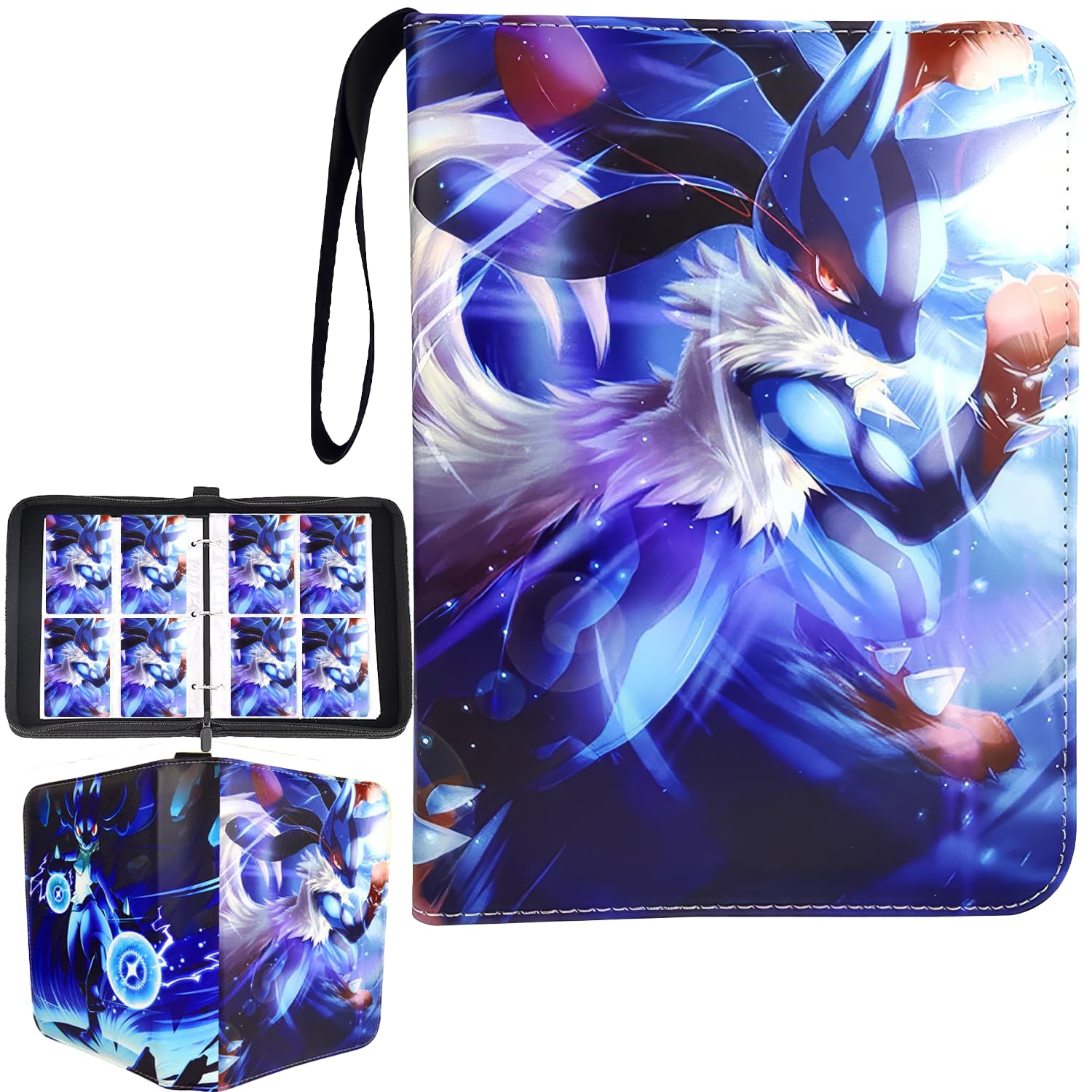 Zhuiyiwin Wave Missile 4 Pocket Trading Card Binder,400 Pockets Card Binder Folder, Pu Leather Card Folder Trading For Mtg Sports Baseball Tcg Football Basketball Cards (, 400 Pockets)