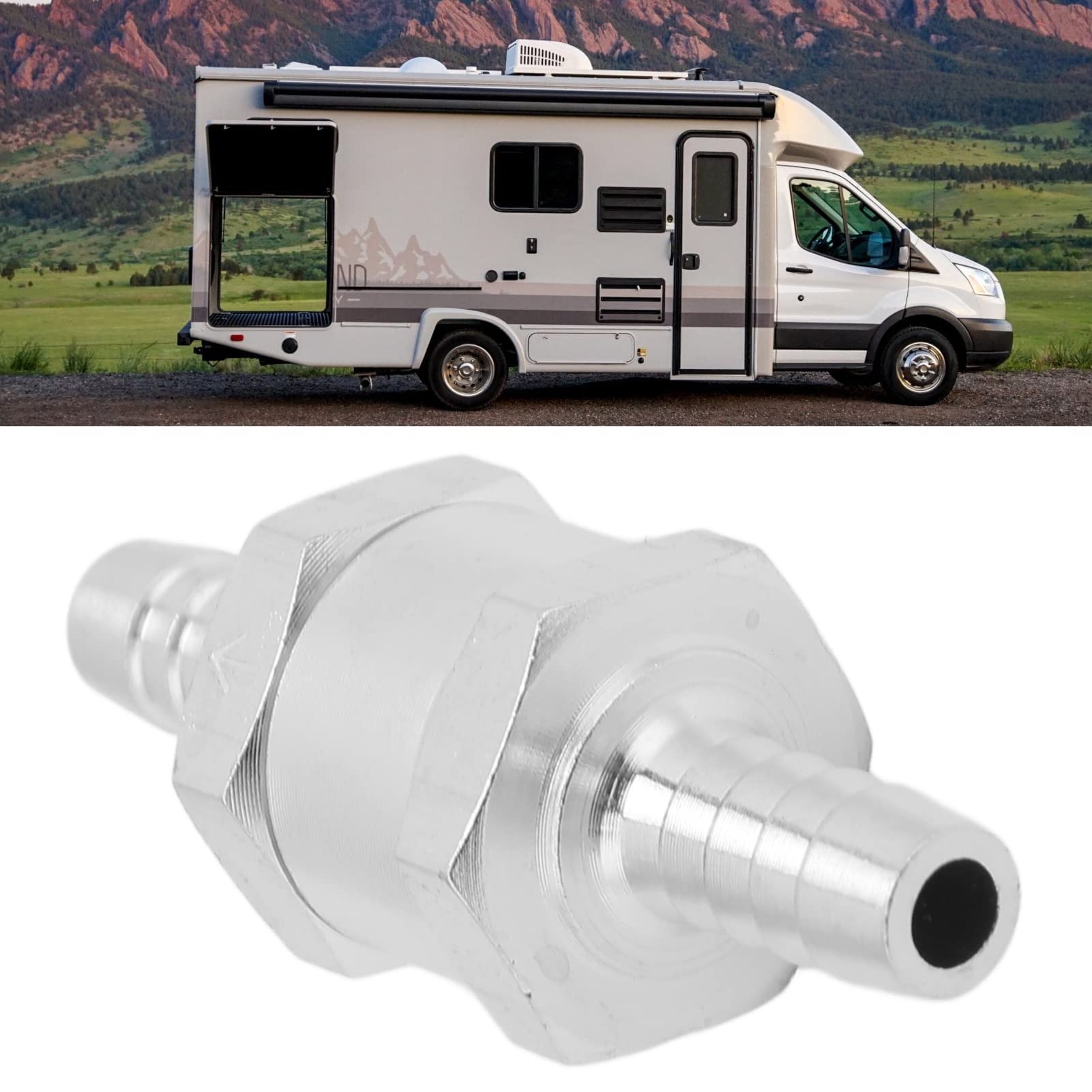 Terugslagklep, Aluminium Enkele Manier Terugslapklep, Universele Brandstofleiding Terugslagklep voor Benzine, Biodiesel, Water, Koelvloeistof, Olie, Lucht/Vacuüm (6mm