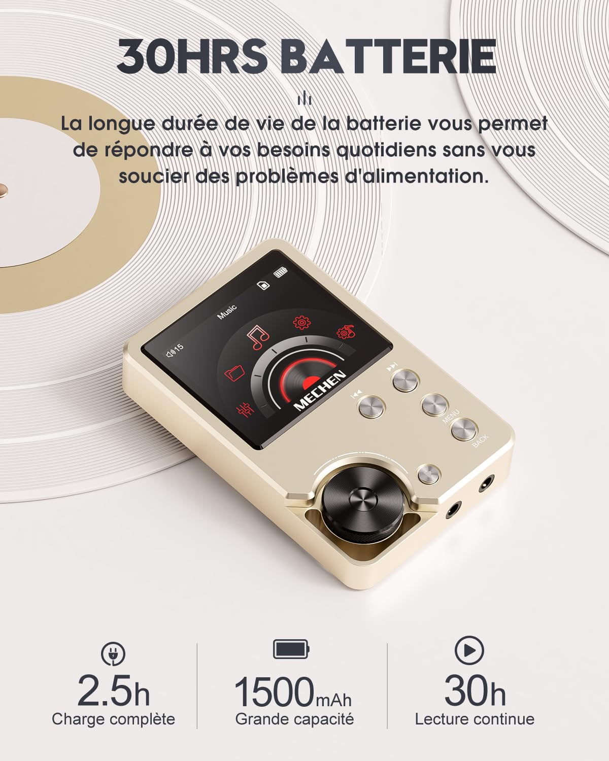 MECHEN M30 64Go Lecteur MP3, HiFi Numérique Audio Portable