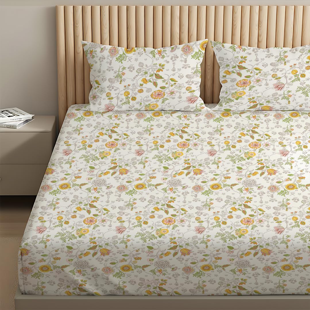 Bello Cotton Queen Bedsheet - Soft & Breathable -2