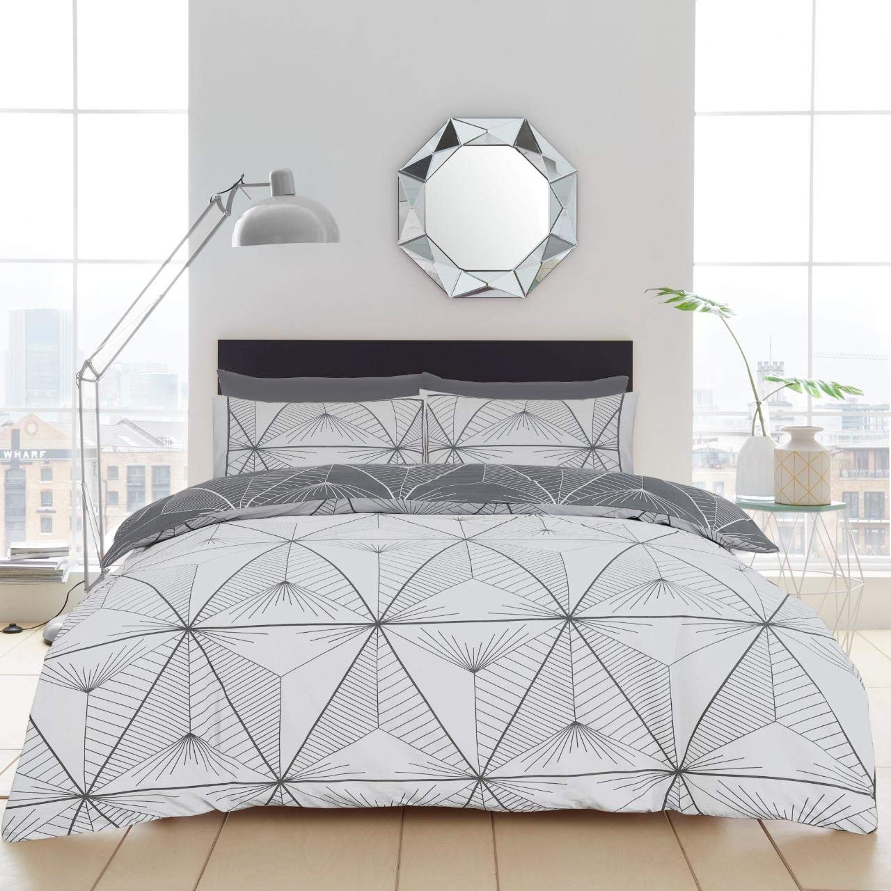 Gc Gaveno Cavailia Grey Gaveno Cavailia Zander Charcoal Single Duvet Cover Set