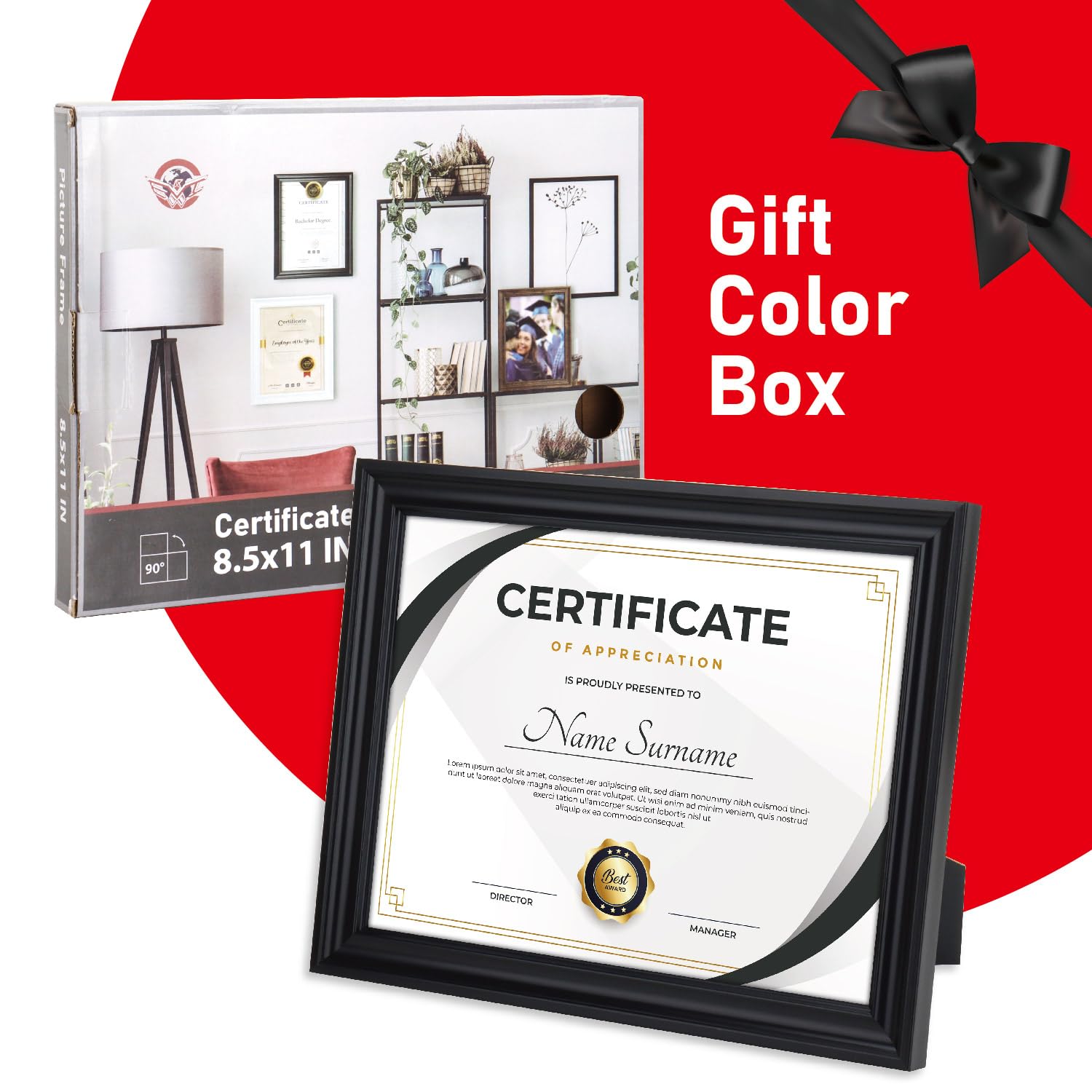 Toner Depot 8.5x11 Certificate Frames, Set Of 4 - Diploma Frames With Real Glass, Tabletop Or Wall Display - View #8