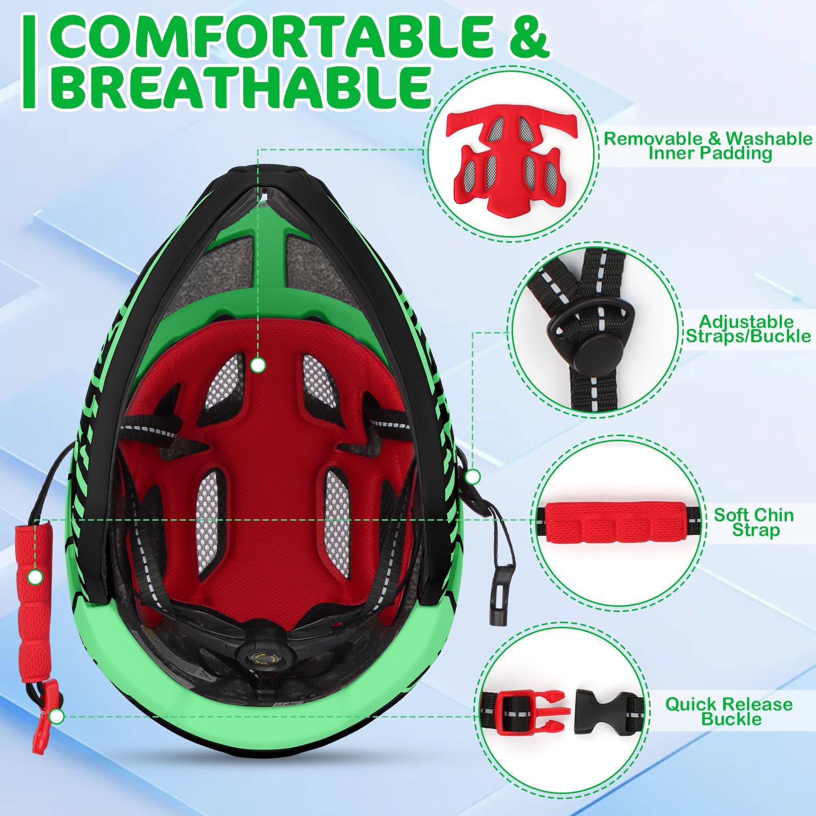 Kask dziecięcy, zintegrowany kask rowerowy 2 w 1, ze zdejmowaną osłoną podbródka, uniseks, 52-56 cm, kask ochronny do jazdy na rowerze, wrotkach