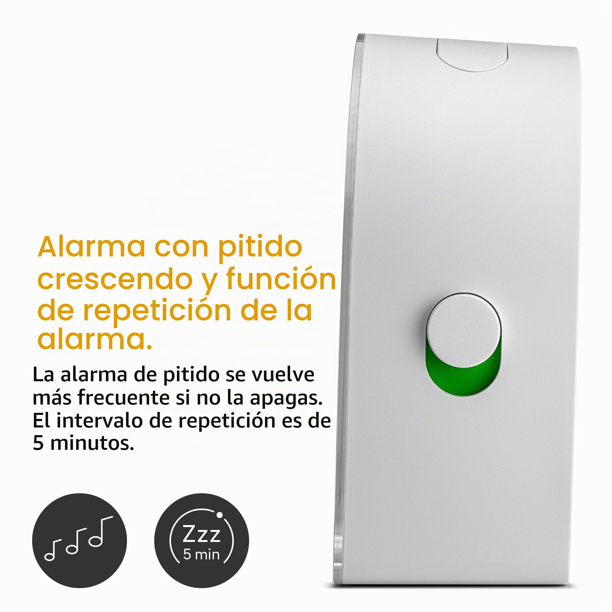 Braun Reloj Despertador de Aprendizaje analógico retroiluminación Continua y de suspensión, manecillas silenciosas, Esfera fácil de Leer, Alarma Sonora in Crescendo en Blanco, Modelo BC22TW.