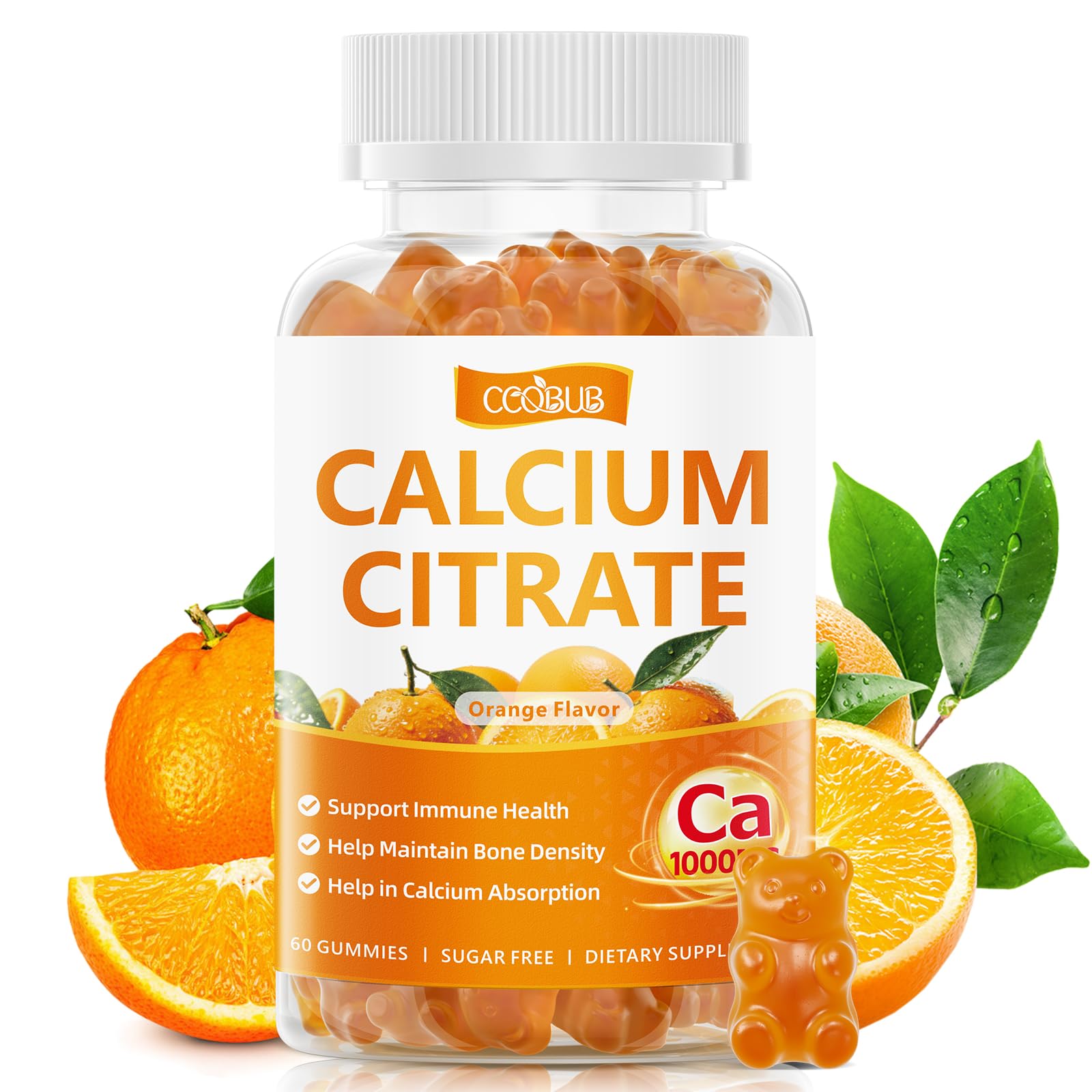 Calcium Citrate Gummies 1000mg, Calcium Supplement for Women, 60 Counts 60 Count (Pack of 1)